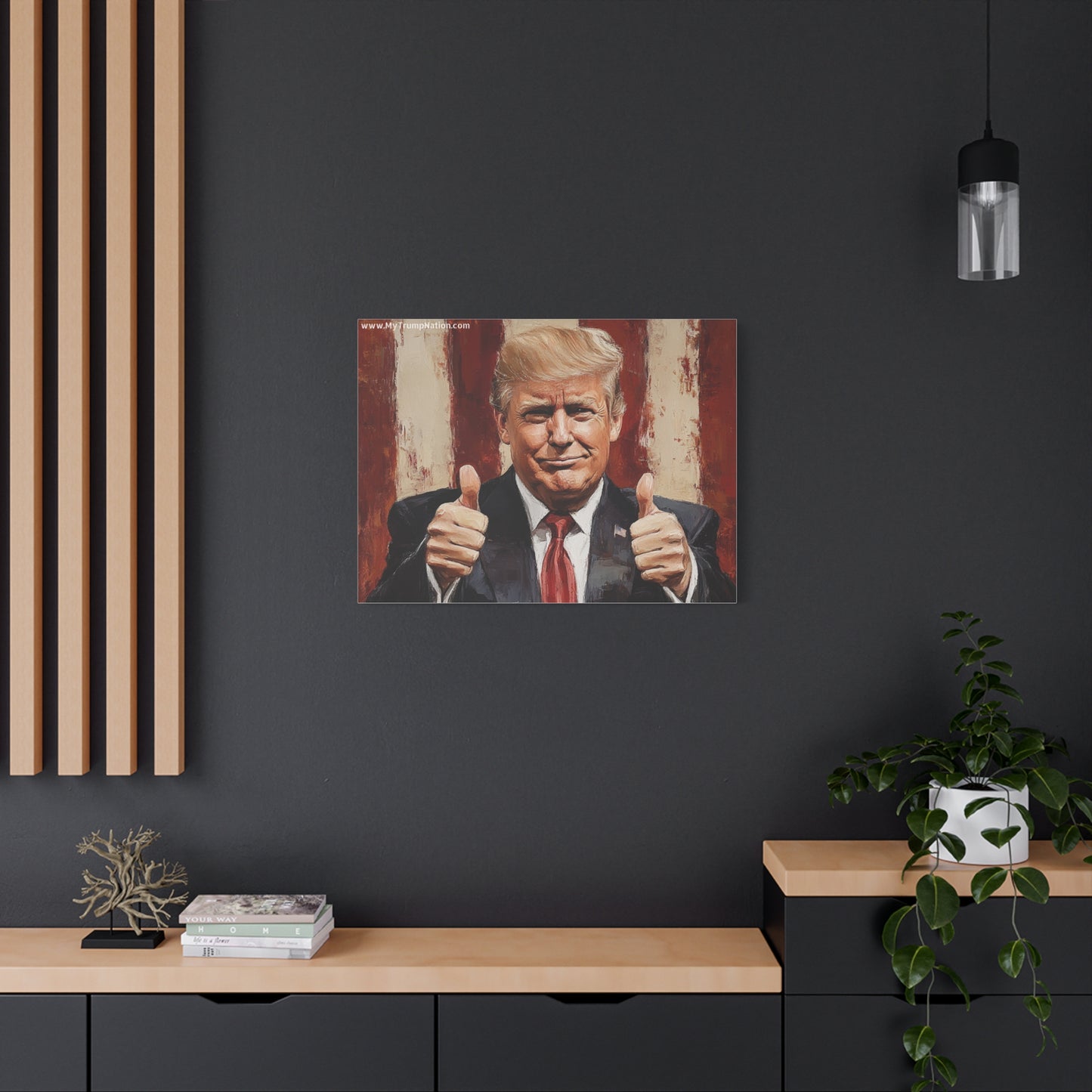 Patriotic Canvas Wall Art - Trump Thumbs Up