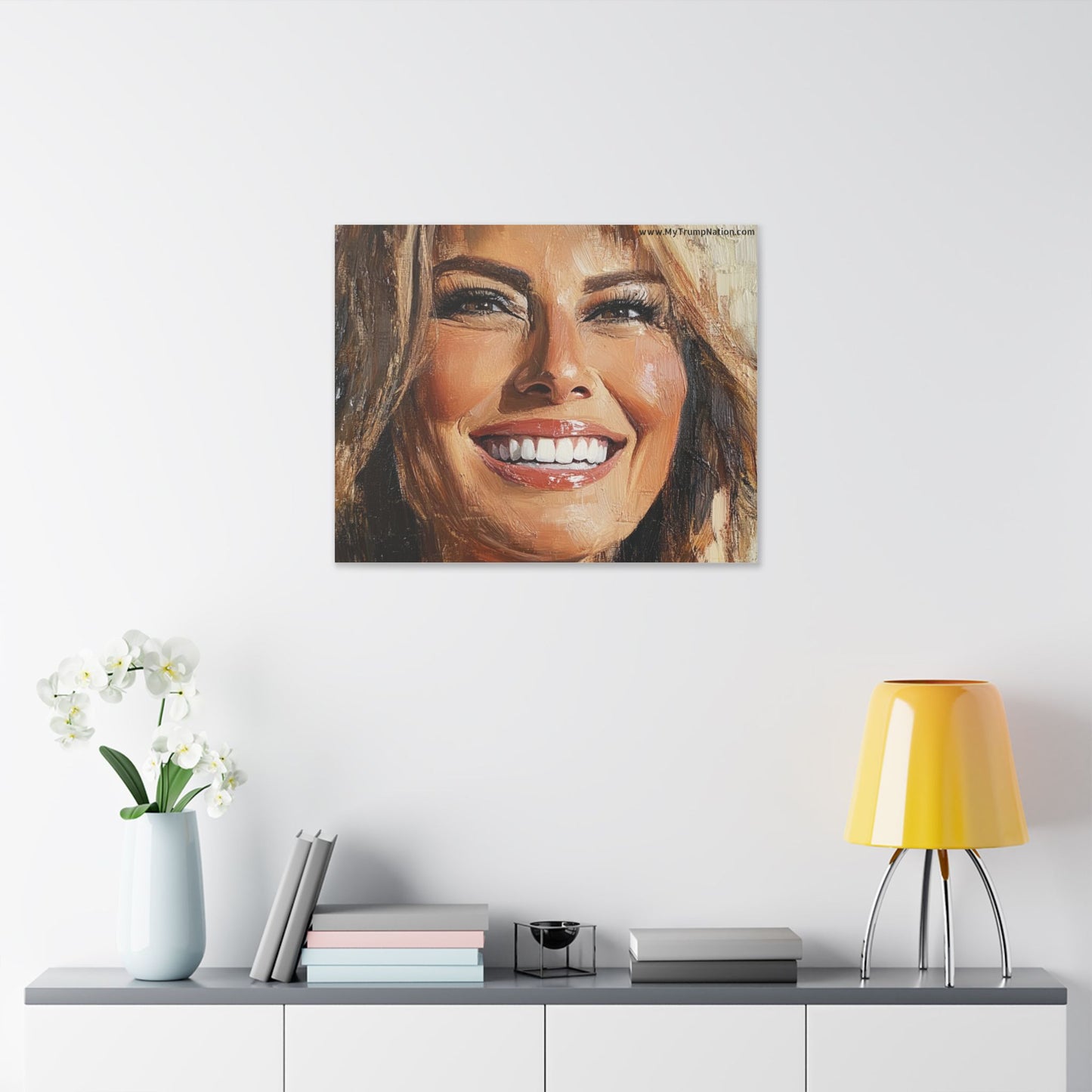 Melania Trump Smiling Portrait Canvas Art