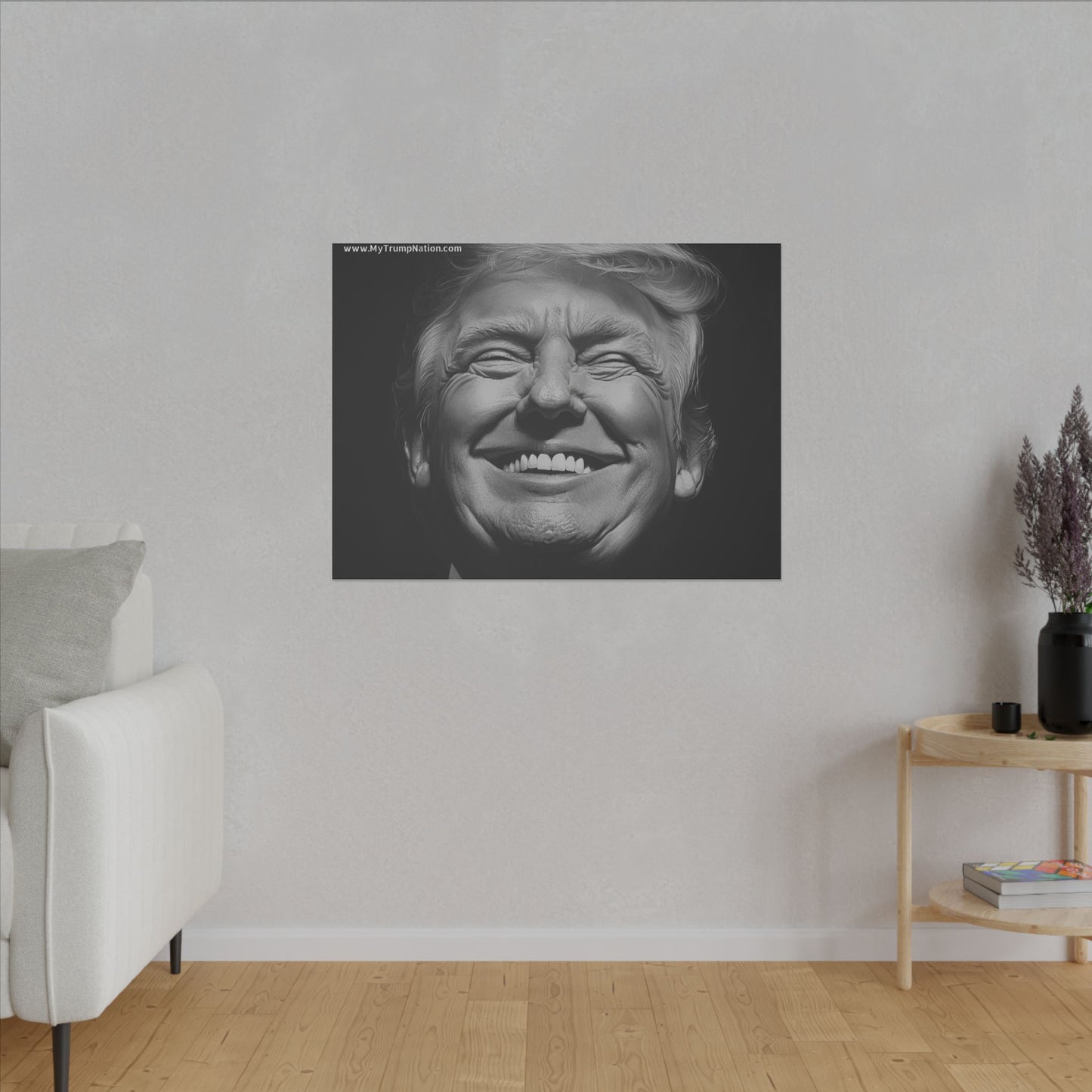 Donald Trump Black & White Canvas Art