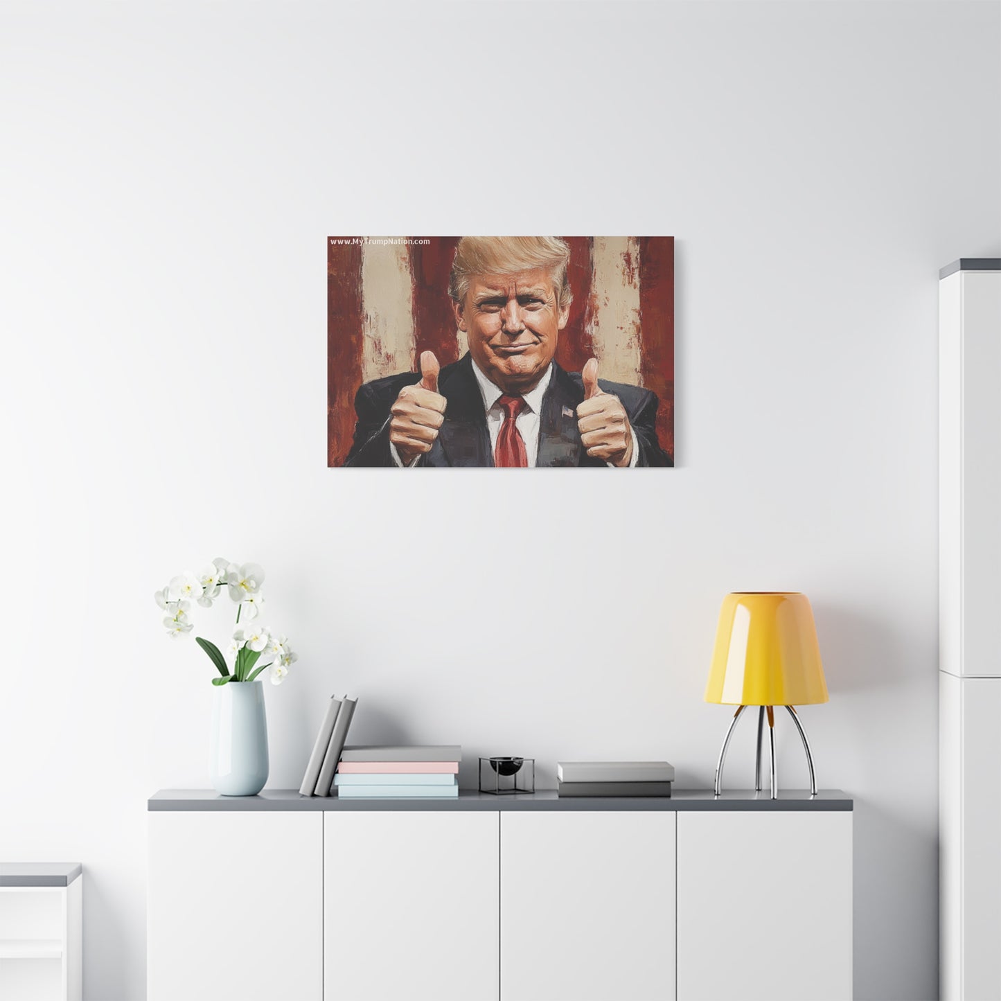 Patriotic Canvas Wall Art - Trump Thumbs Up