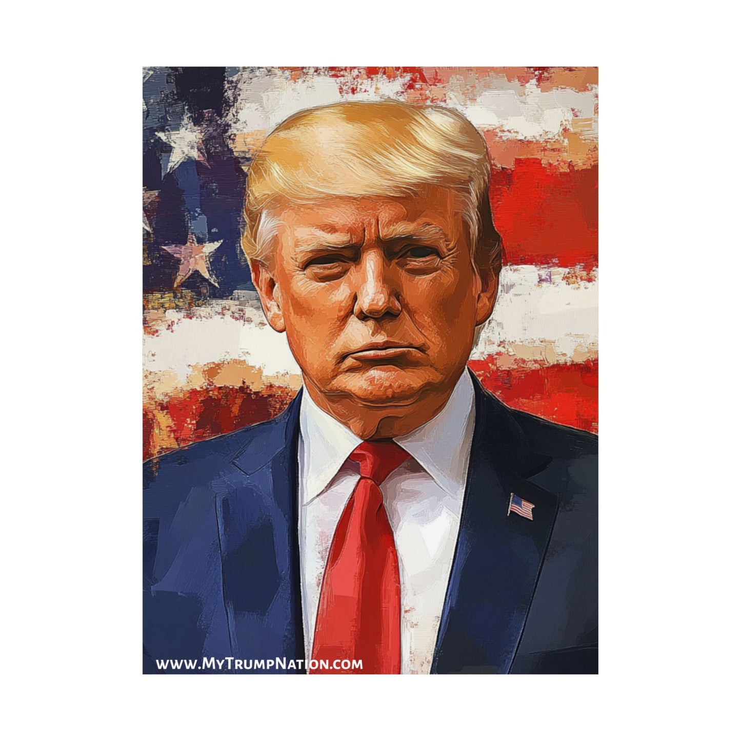 Patriotic Matte Vertical Poster - Bold Trump Artwork