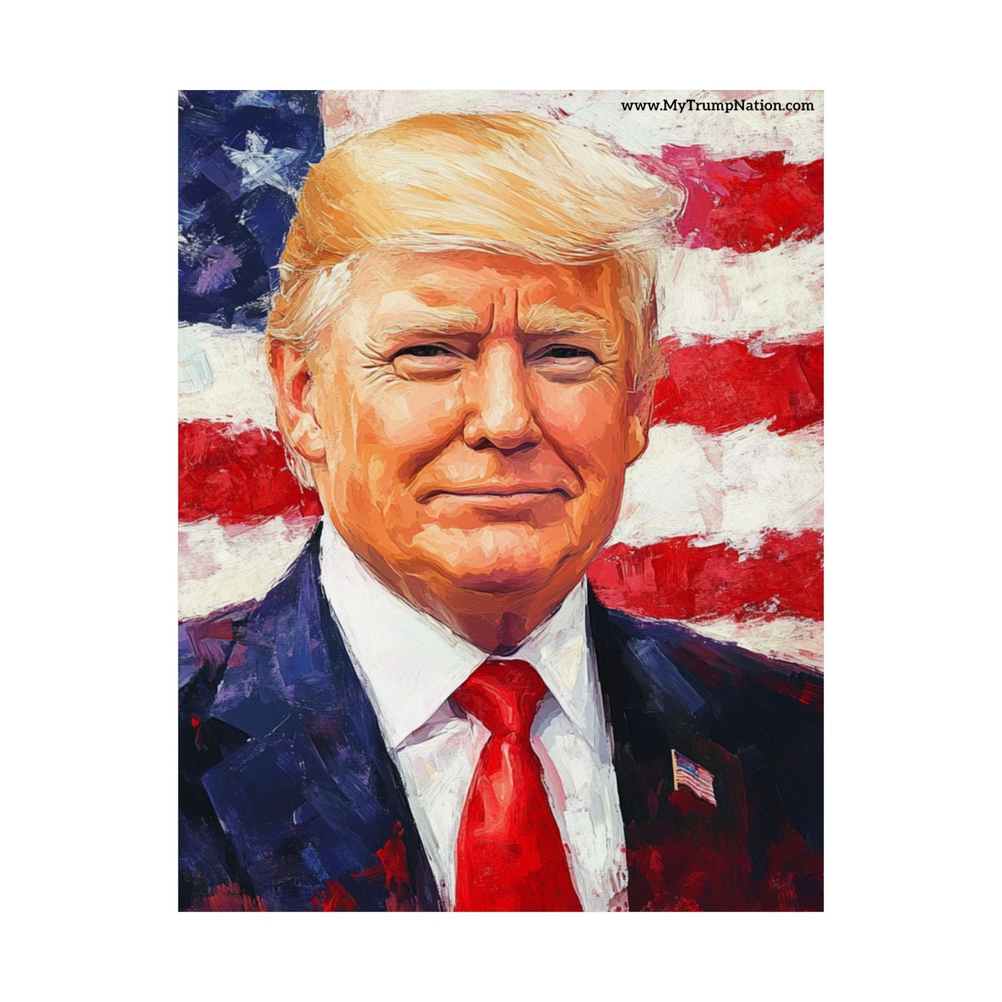 Patriotic Donald Trump Matte Vertical Poster - Bold Artwork for Home and Office Decor