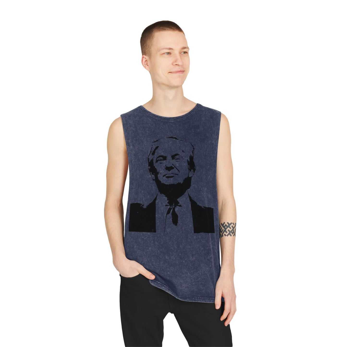 Unisex Stonewash Tank Top - Vintage Style Trump Graphic