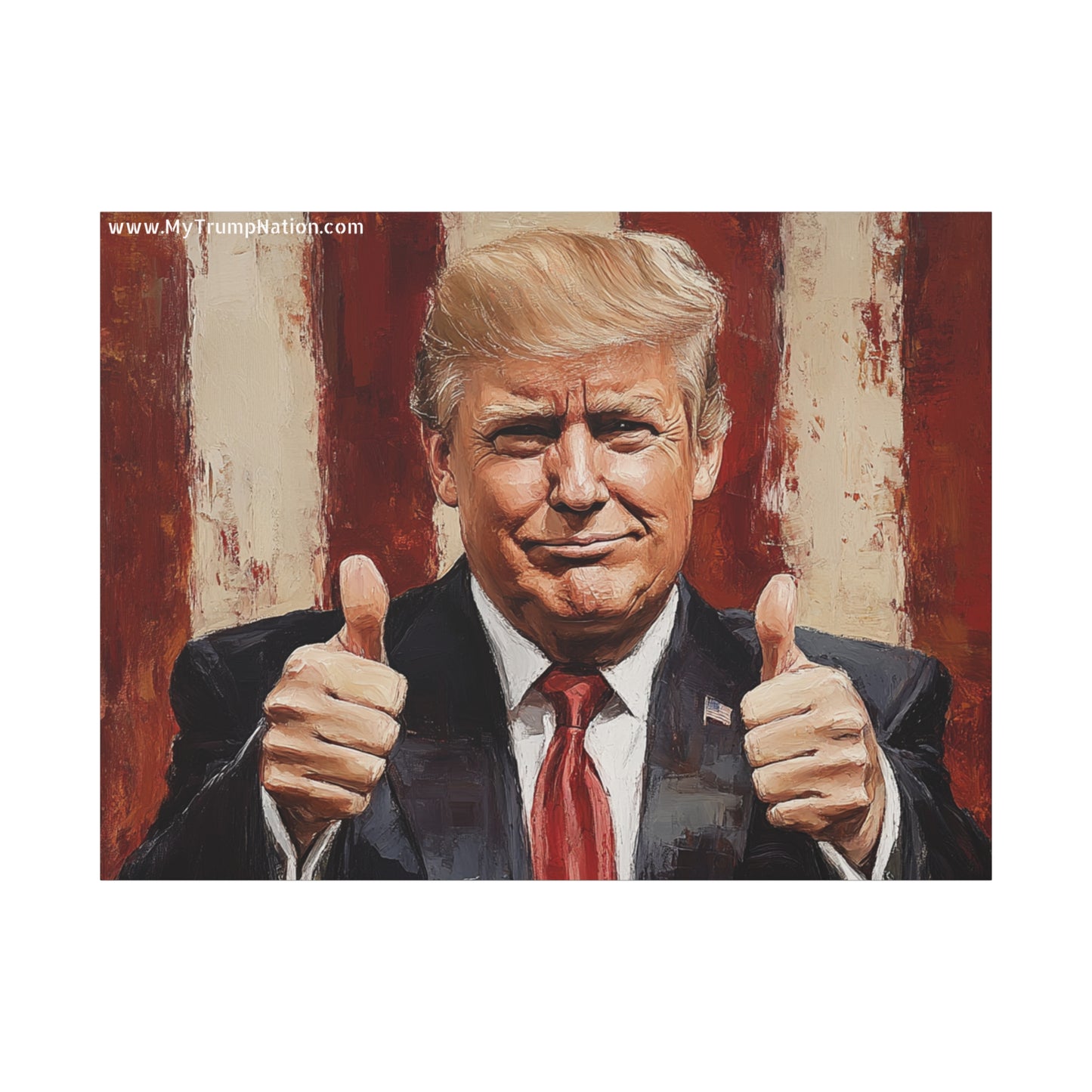 Patriotic Canvas Wall Art - Trump Thumbs Up