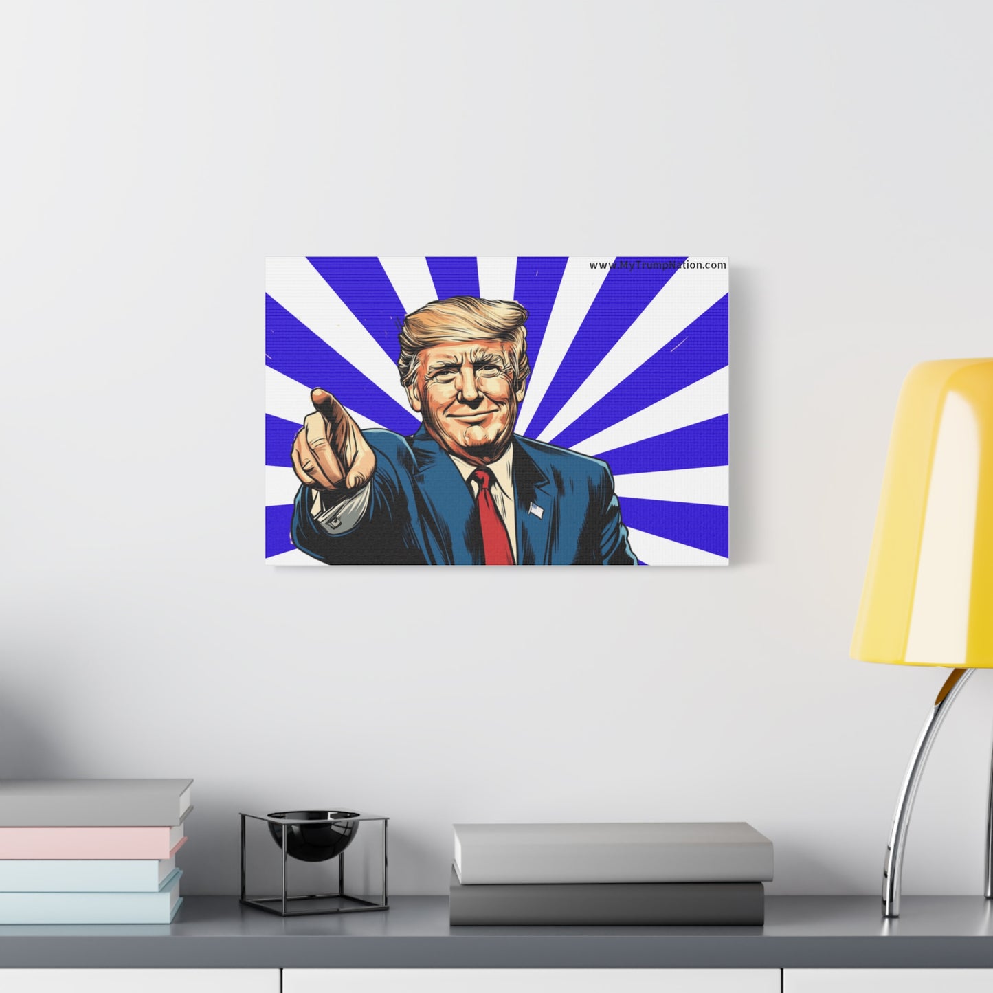 Political Canvas Art - Vintage Trump Design 12x8"