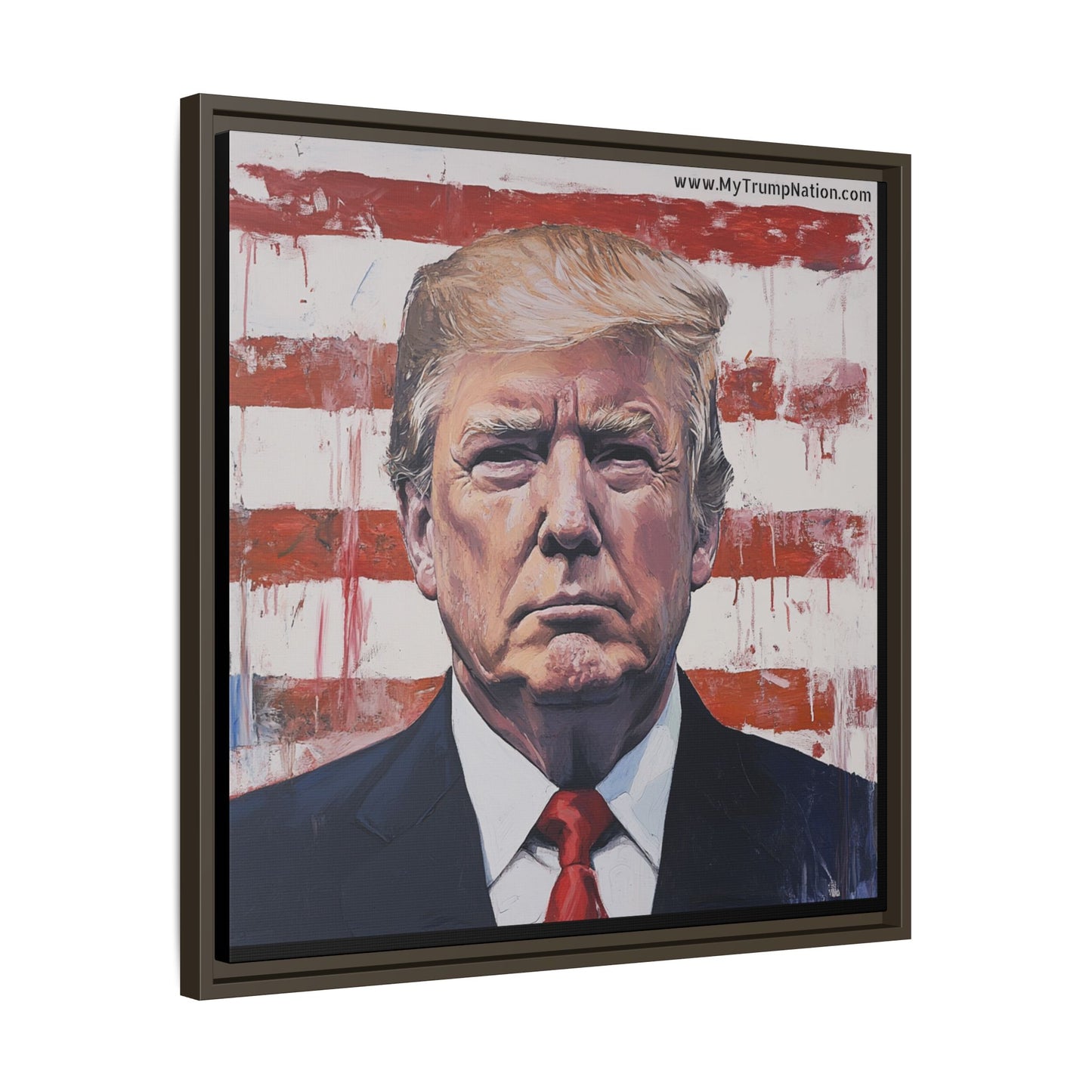 Patriotic Framed Canvas Art - Donald Trump Portrait