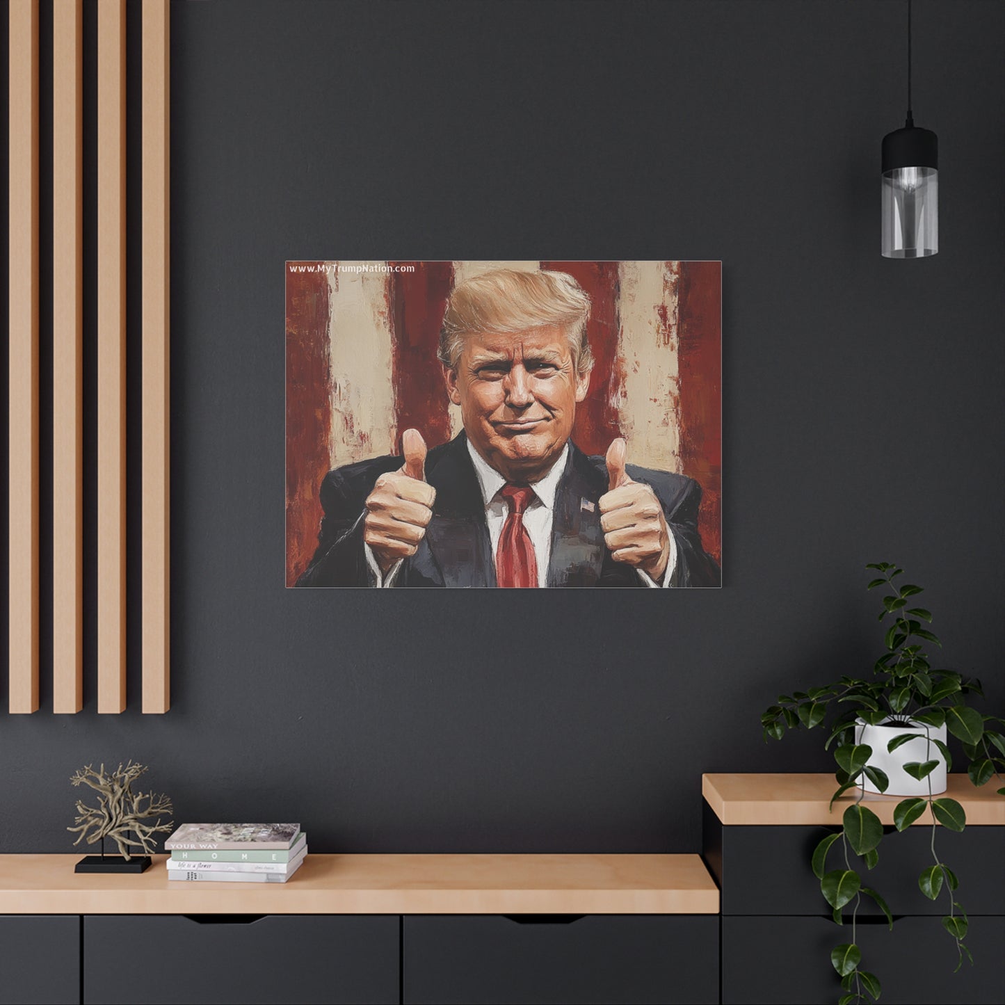 Patriotic Canvas Wall Art - Trump Thumbs Up