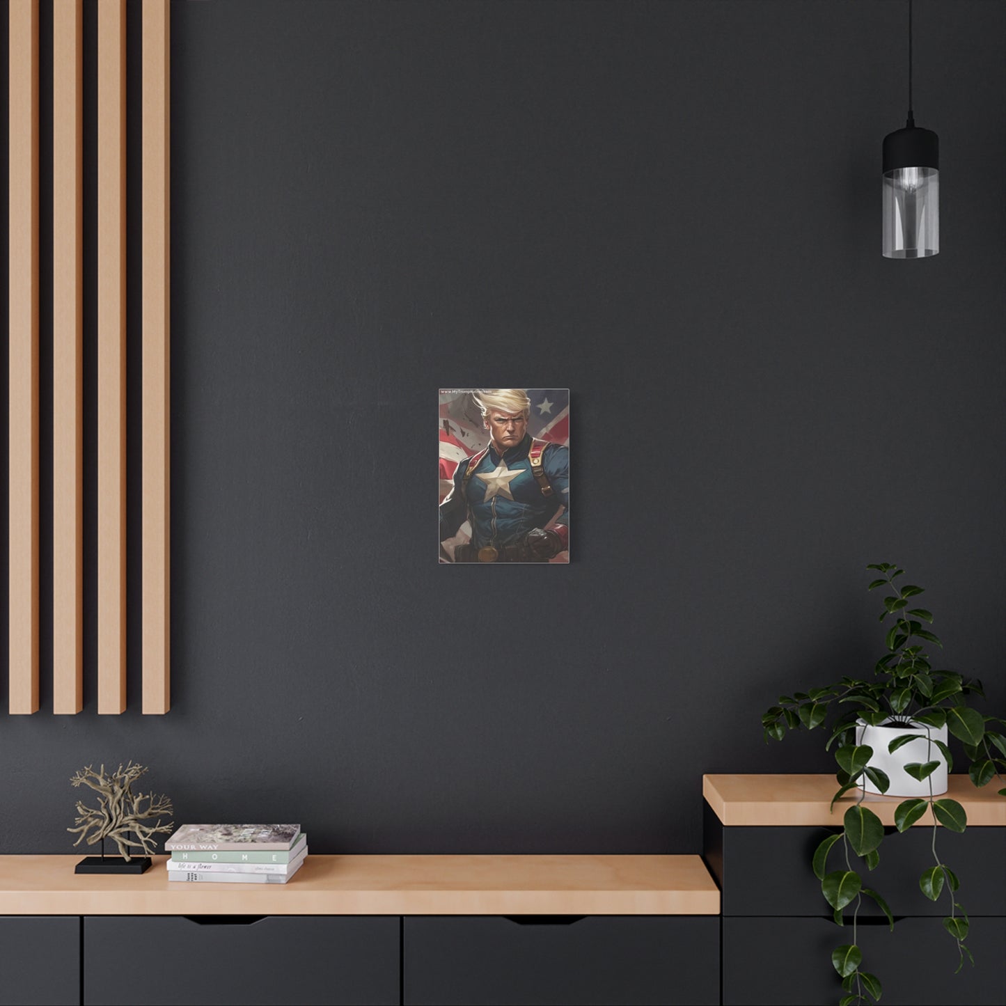 Donald Trump Patriotic Superhero Canvas Art