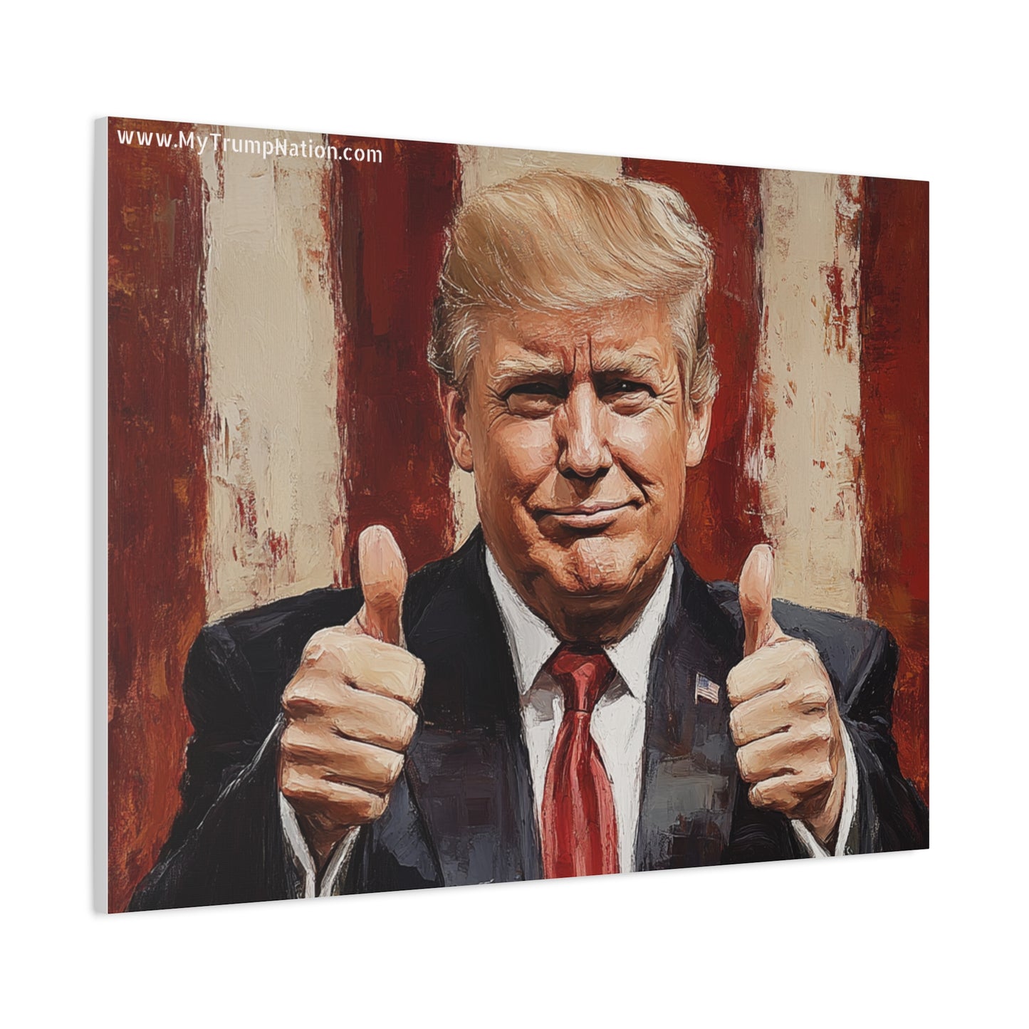 Patriotic Canvas Wall Art - Trump Thumbs Up