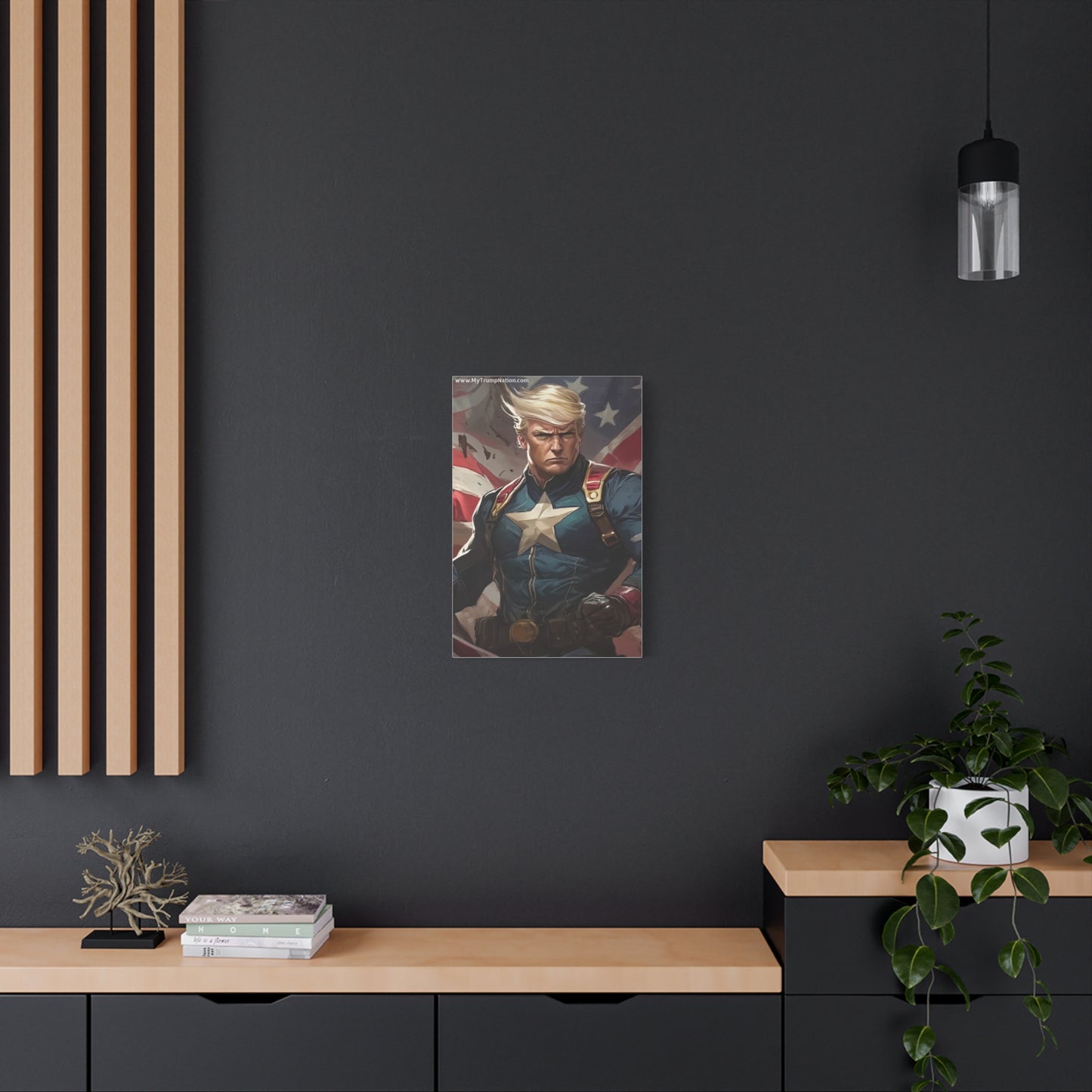 Donald Trump Patriotic Superhero Canvas Art