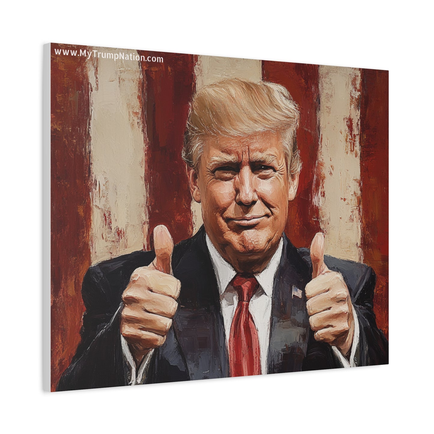 Patriotic Canvas Wall Art - Trump Thumbs Up
