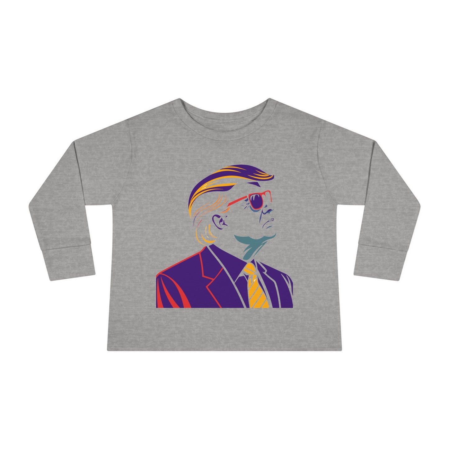 Toddler Long Sleeve Tee - Cool Political Kids Shirt with Sunglasses Design
