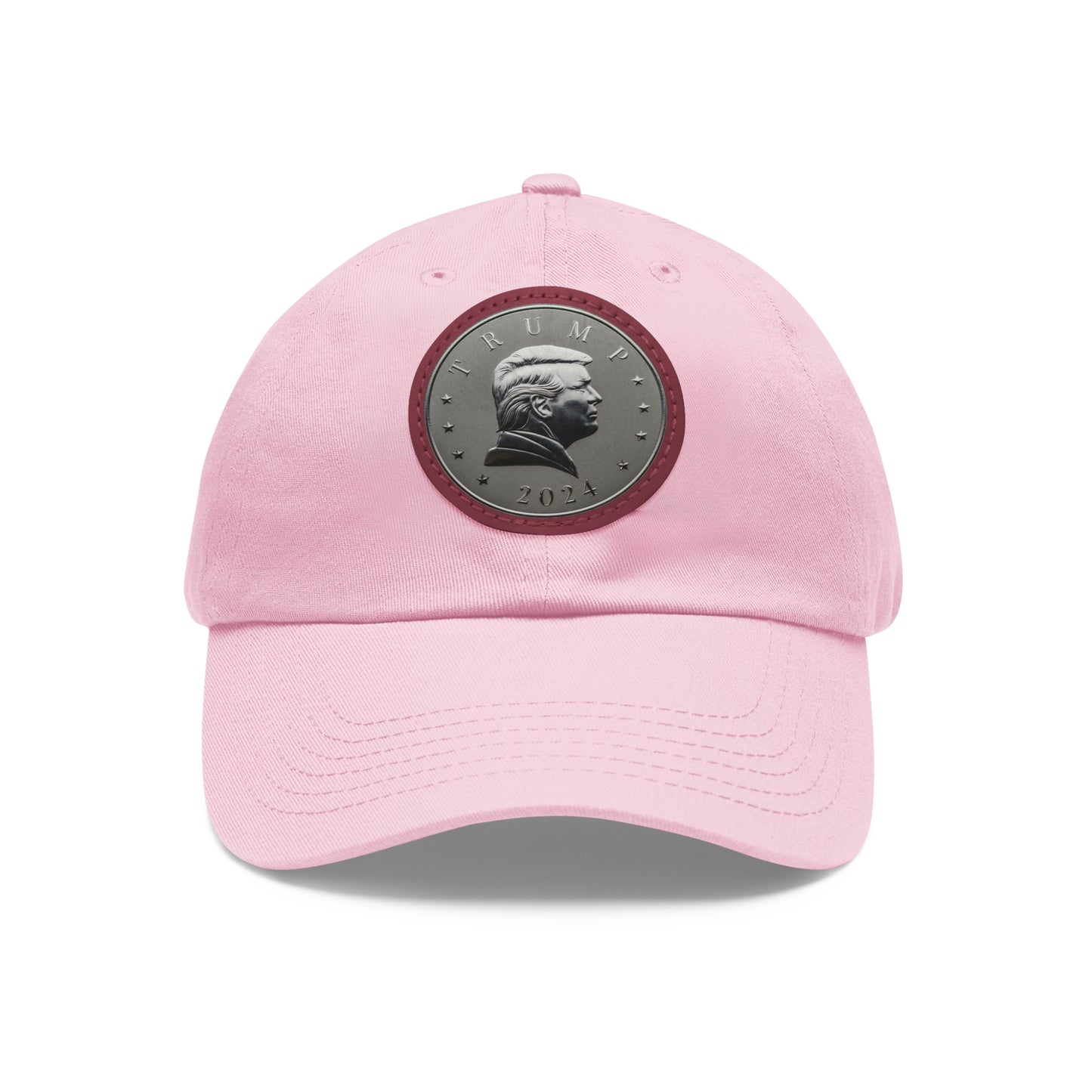 Dad Hat with Leather Patch (Round)