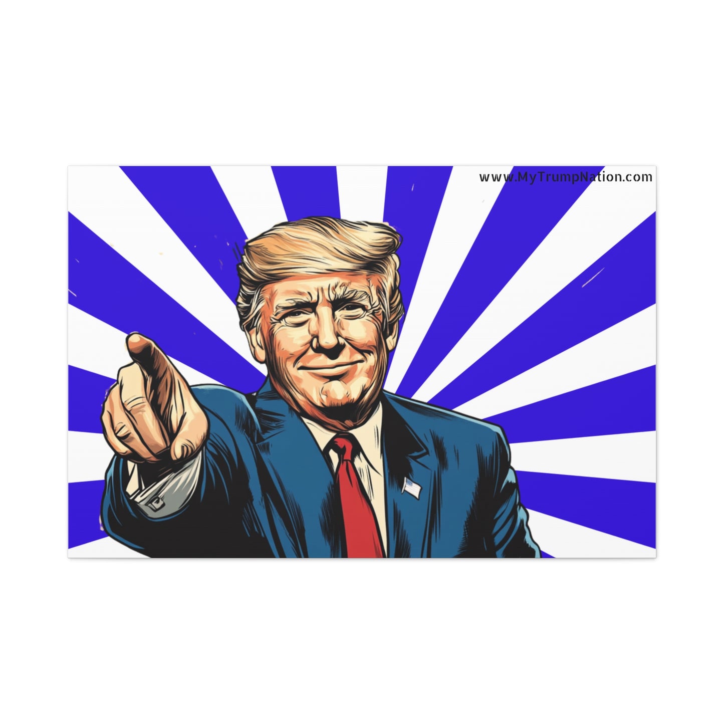 Political Canvas Art - Vintage Trump Design 12x8"
