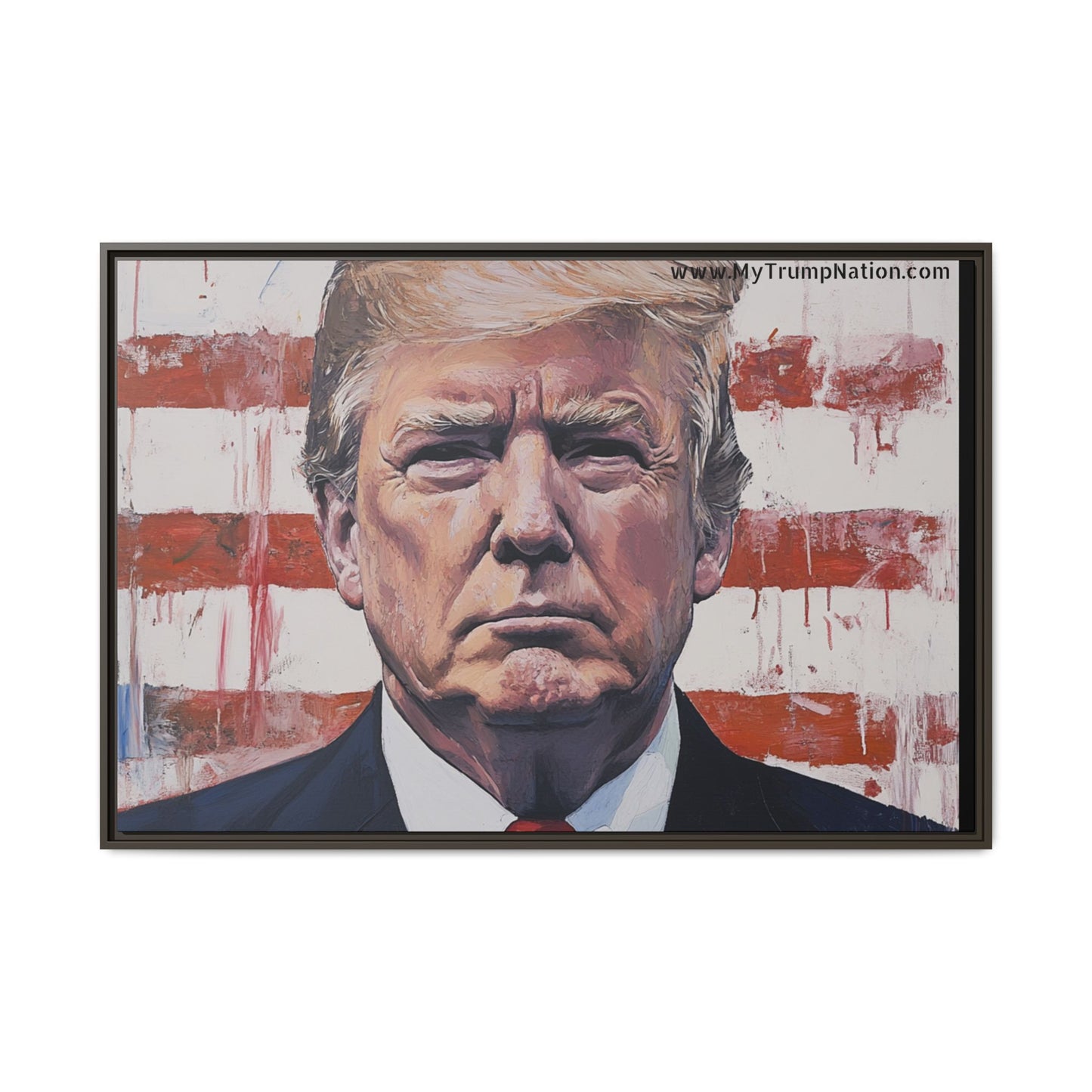 Patriotic Framed Canvas Art - Donald Trump Portrait