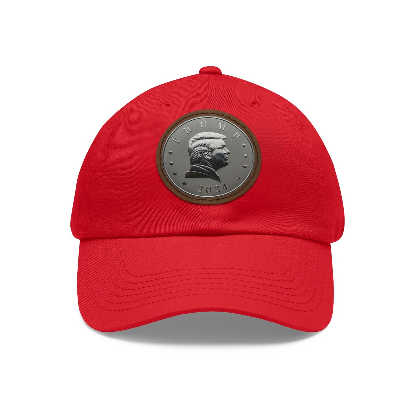 Dad Hat with Leather Patch (Round)