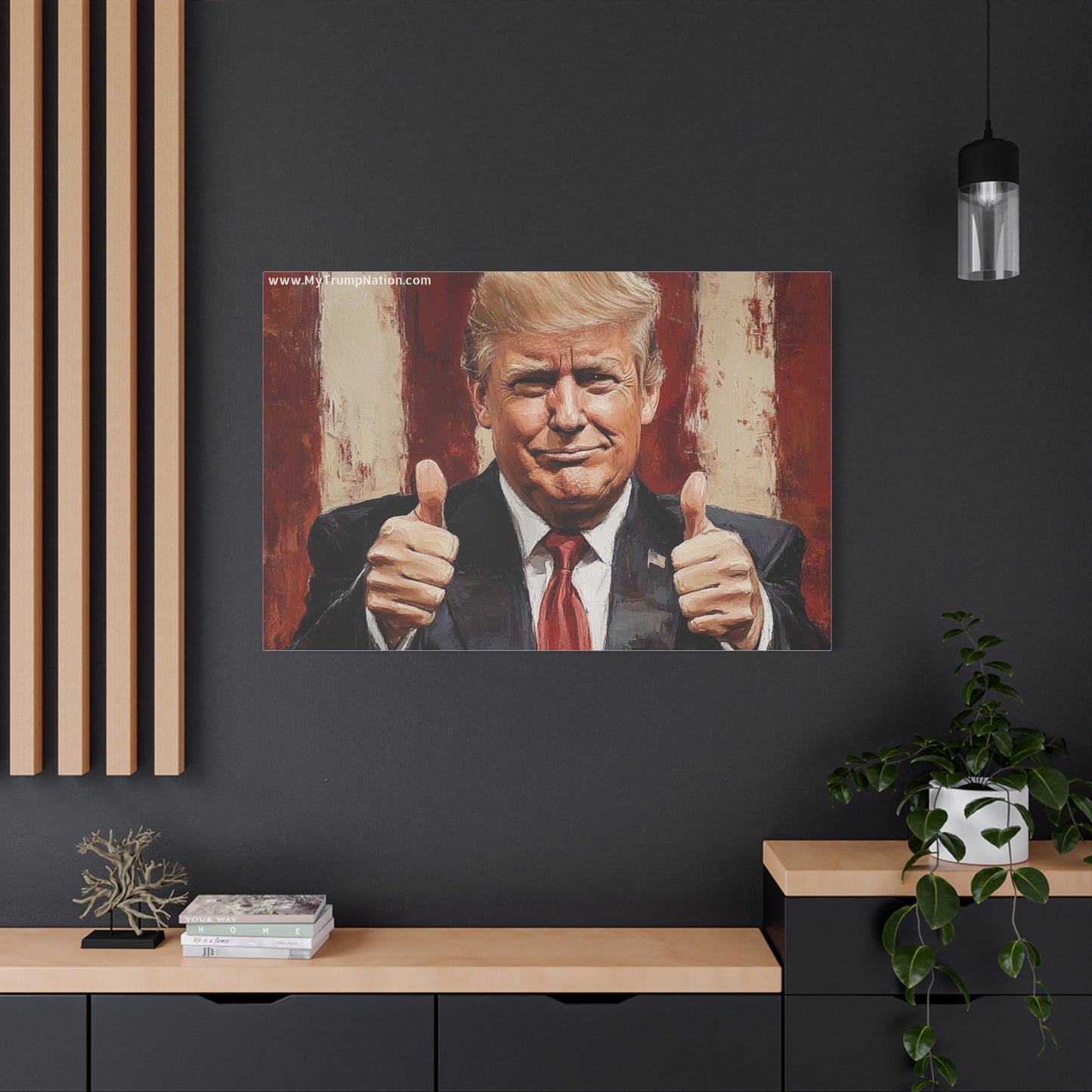 Patriotic Canvas Wall Art - Trump Thumbs Up