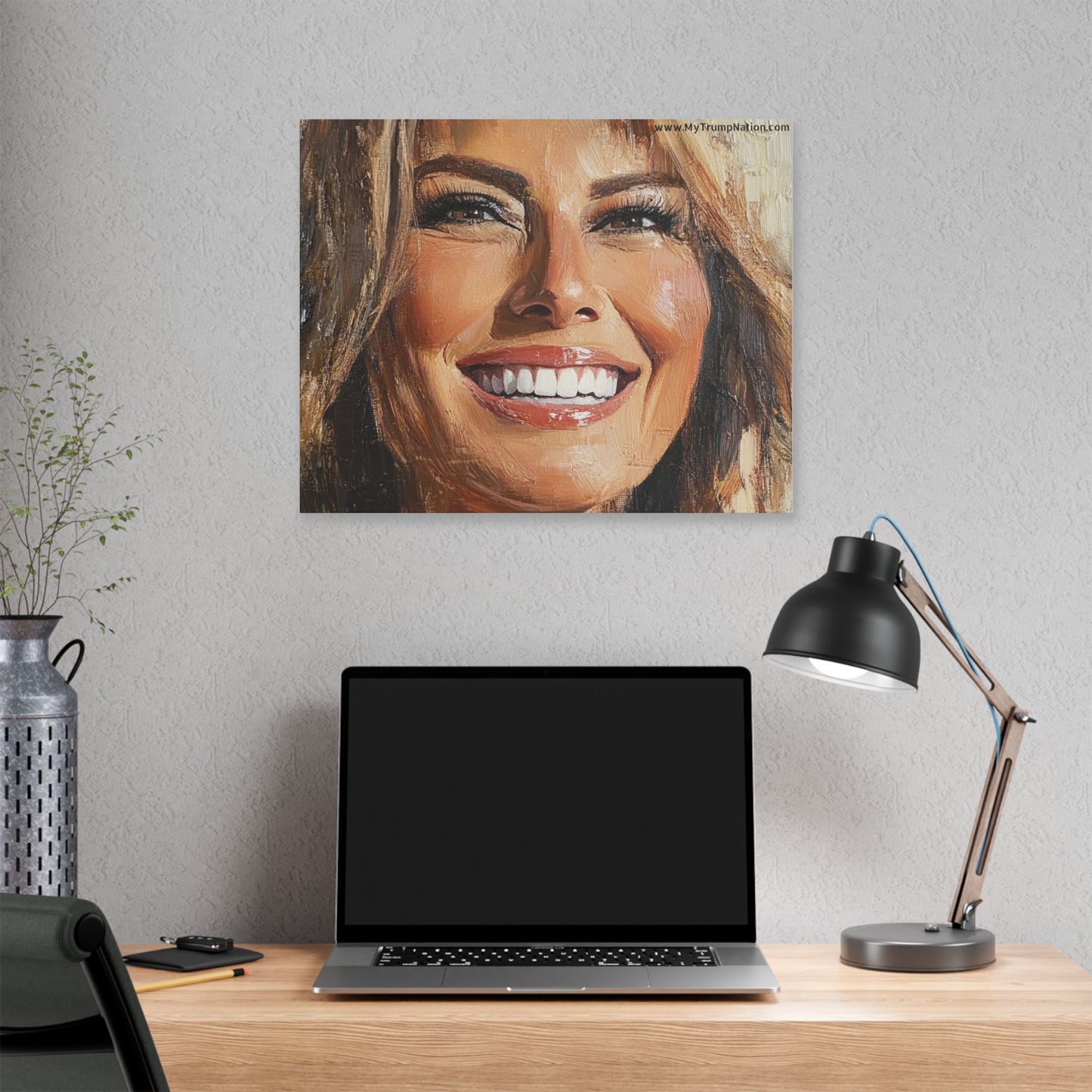 Melania Trump Smiling Portrait Canvas Art