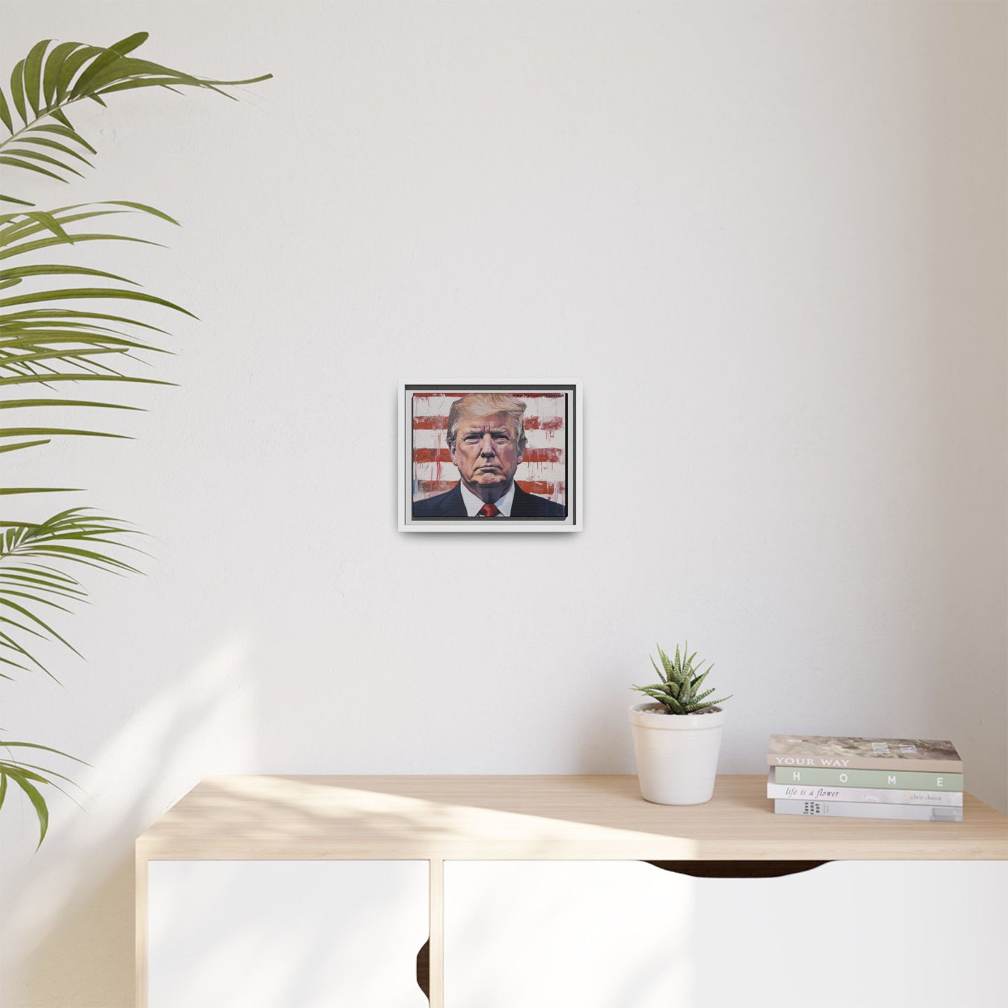 Patriotic Framed Canvas Art - Donald Trump Portrait