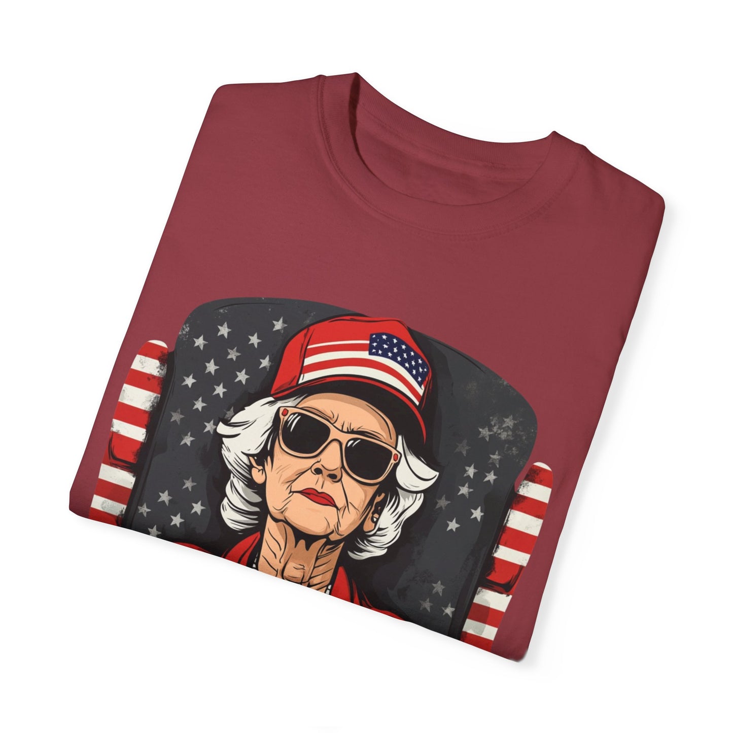 Patriotic Grandma T-Shirt - Unisex Garment-Dyed Tee for Independence Day