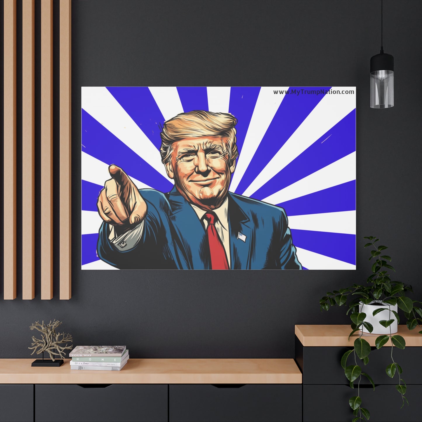 Political Canvas Art - Vintage Trump Design 12x8"