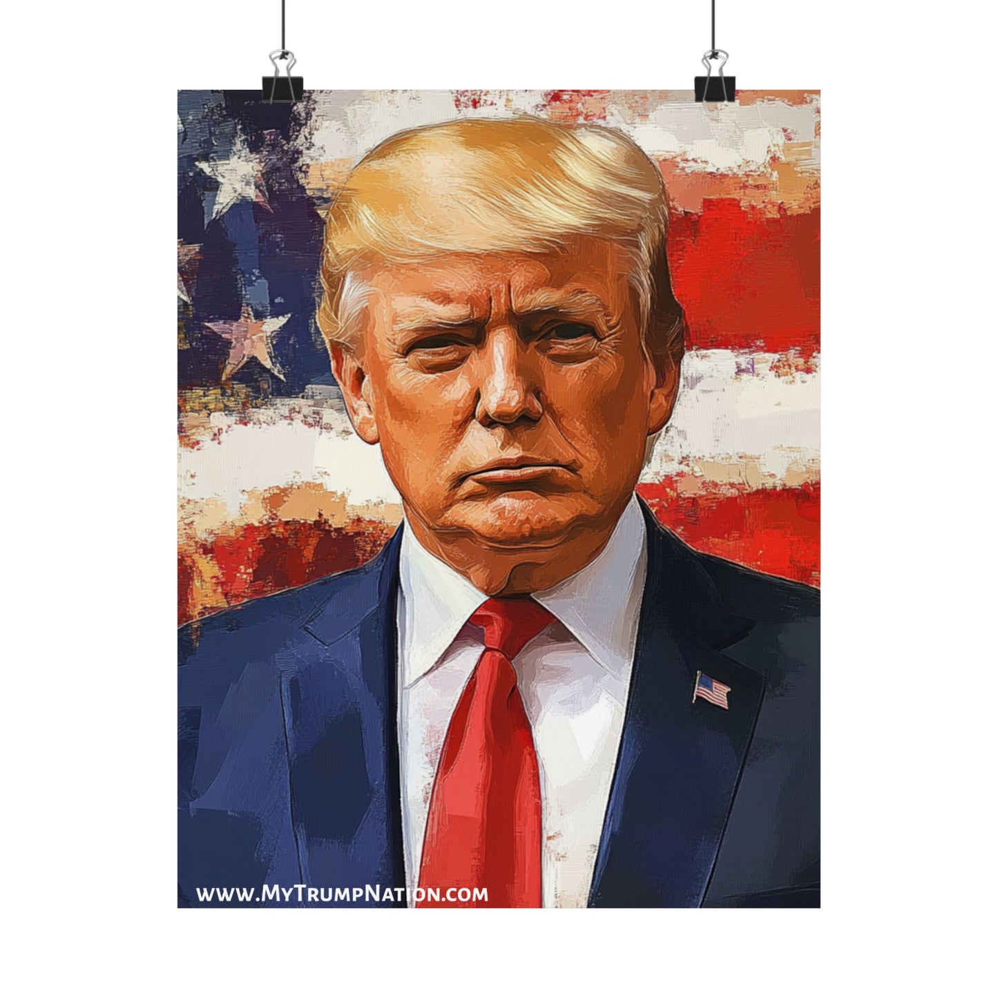 Patriotic Matte Vertical Poster - Bold Trump Artwork