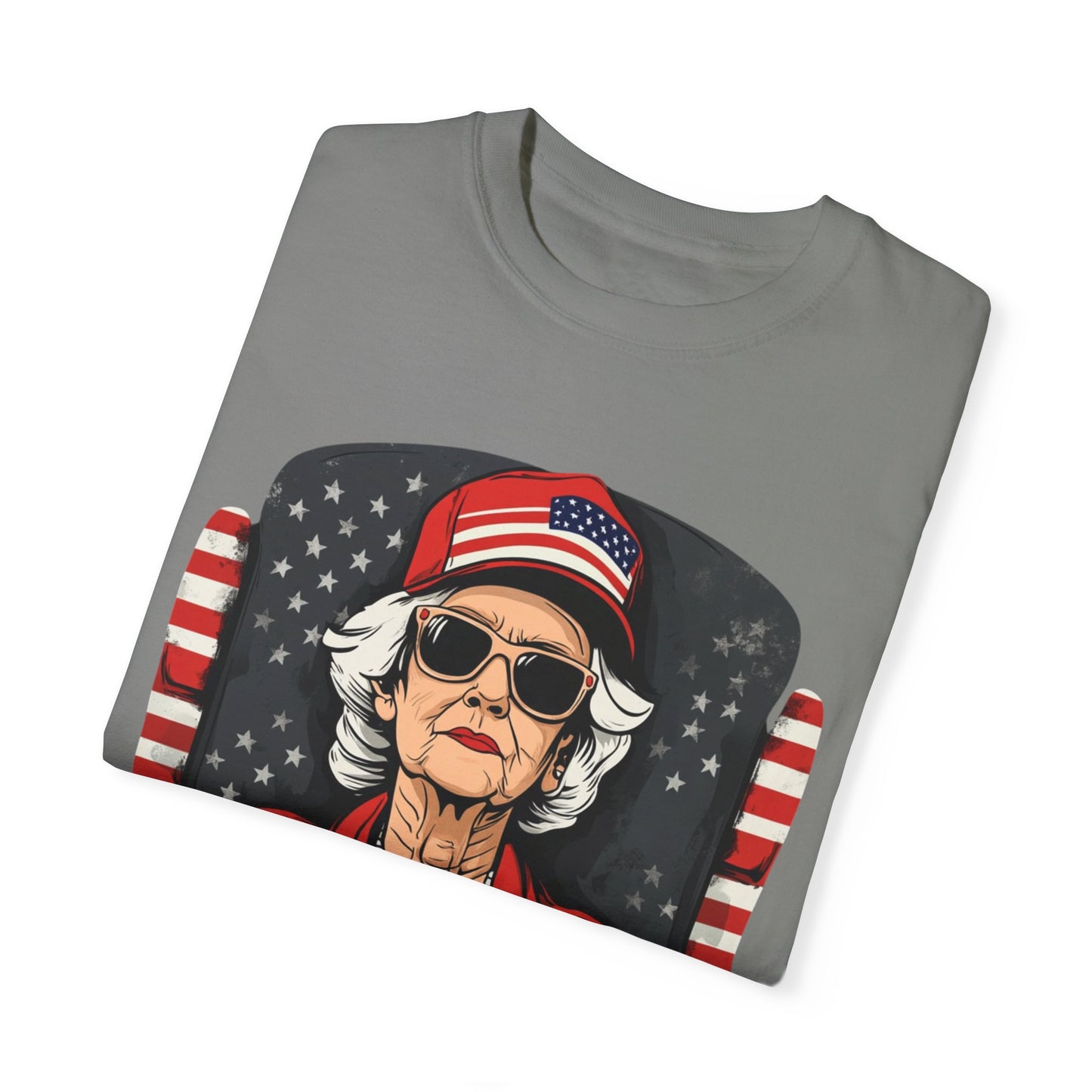 Patriotic Grandma T-Shirt - Unisex Garment-Dyed Tee for Independence Day