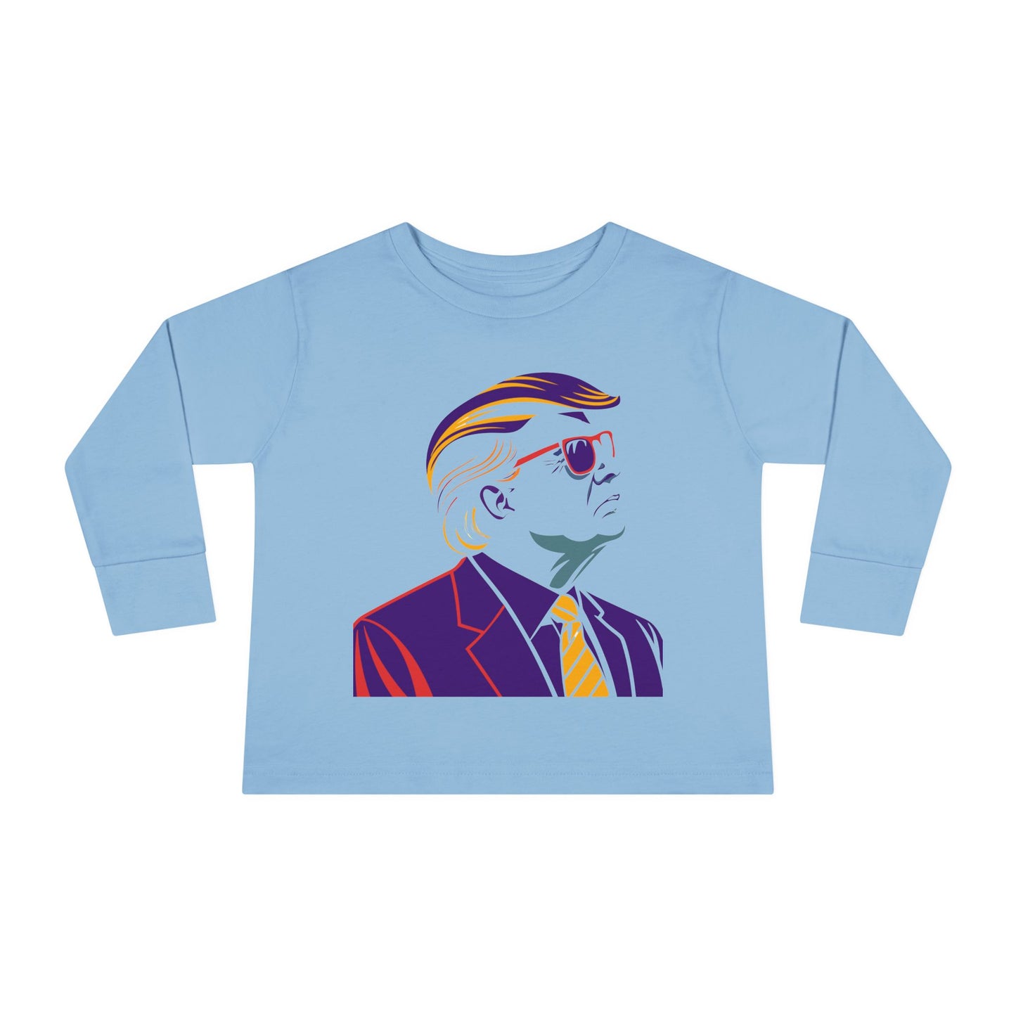 Toddler Long Sleeve Tee - Cool Political Kids Shirt with Sunglasses Design