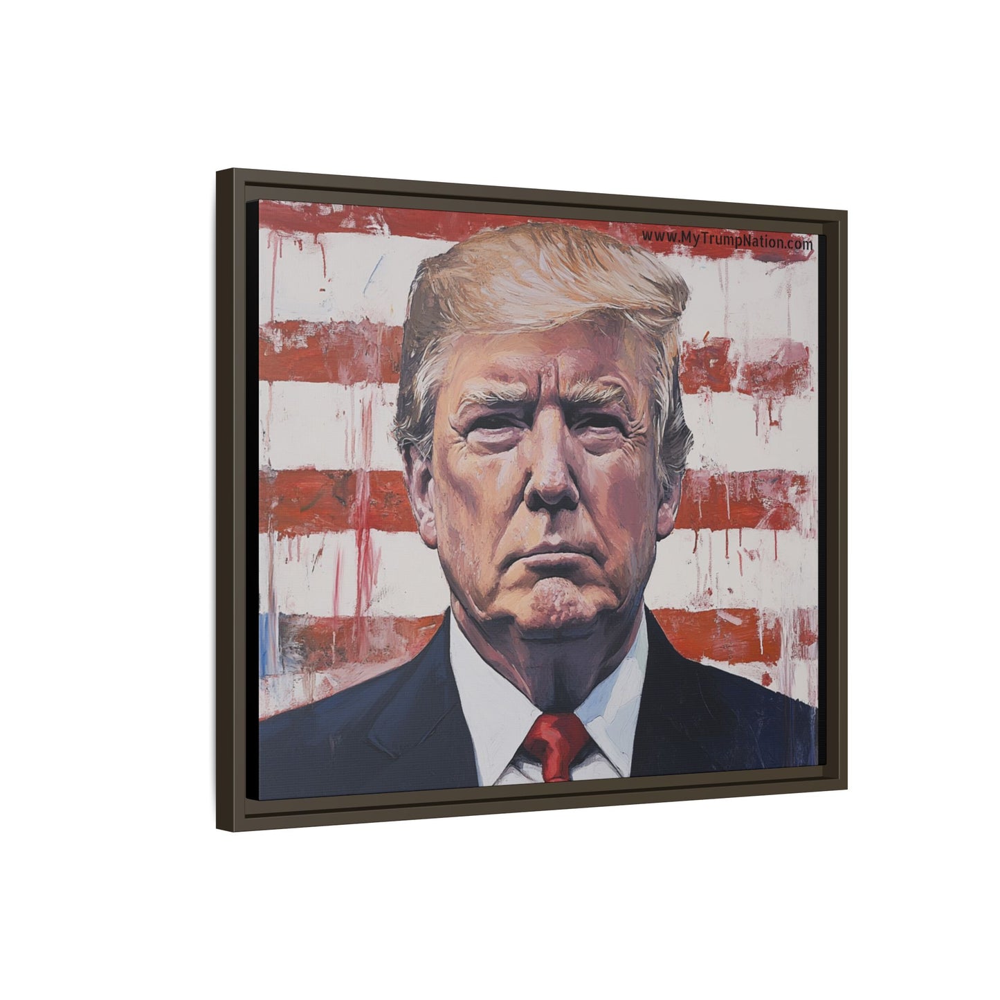 Patriotic Framed Canvas Art - Donald Trump Portrait