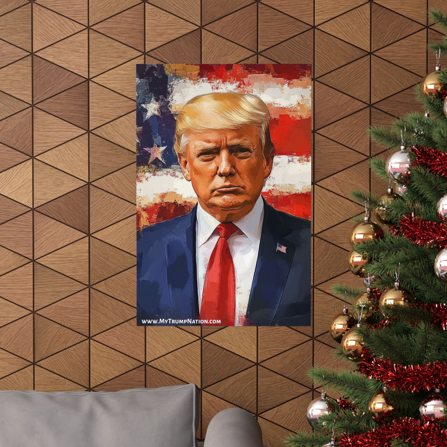 Patriotic Matte Vertical Poster - Bold Trump Artwork
