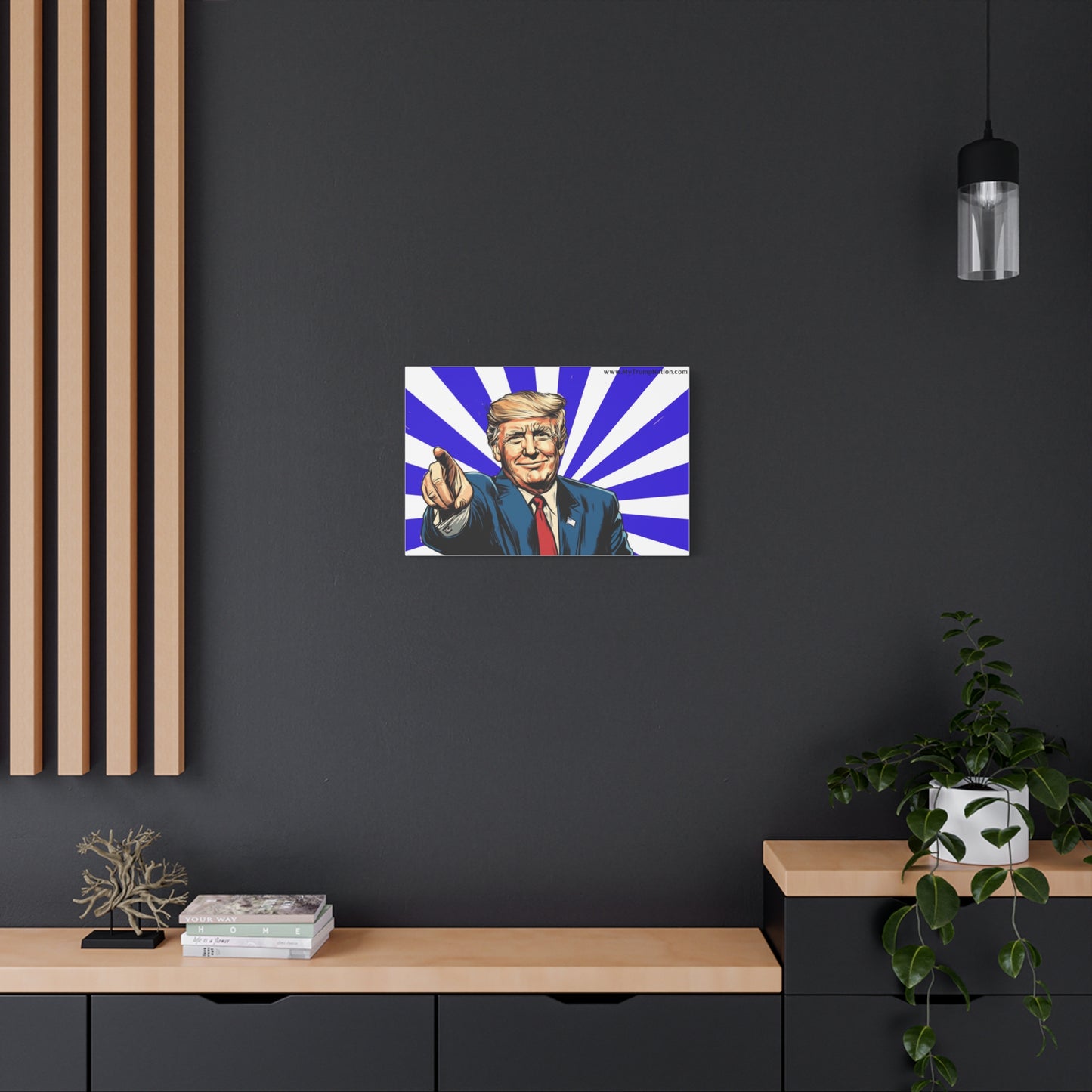 Political Canvas Art - Vintage Trump Design 12x8"