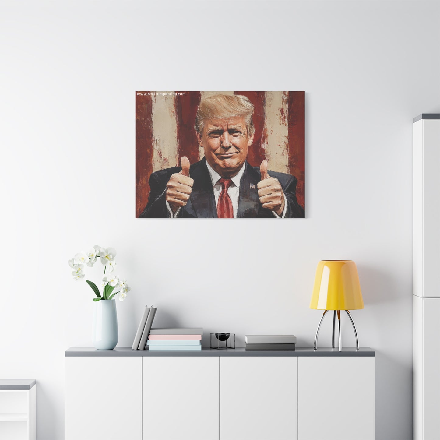 Patriotic Canvas Wall Art - Trump Thumbs Up