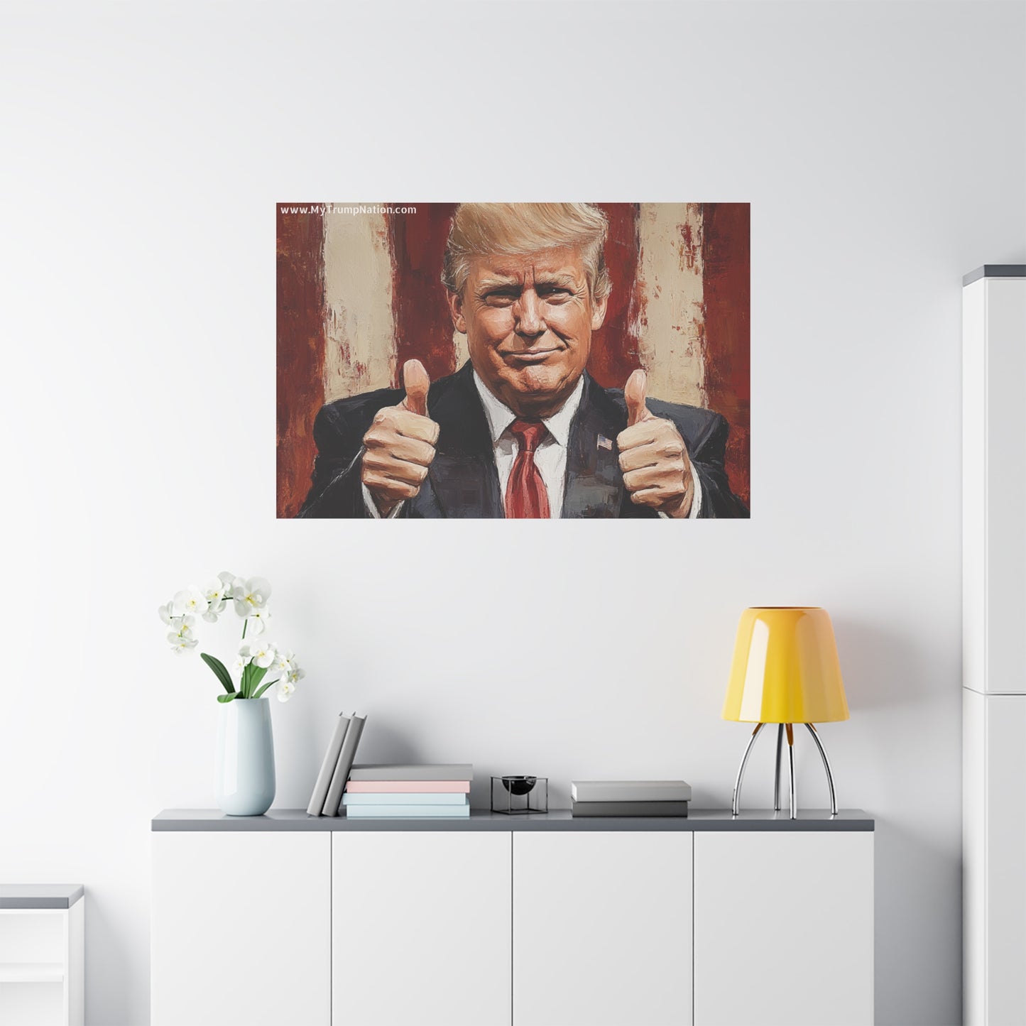 Patriotic Canvas Wall Art - Trump Thumbs Up
