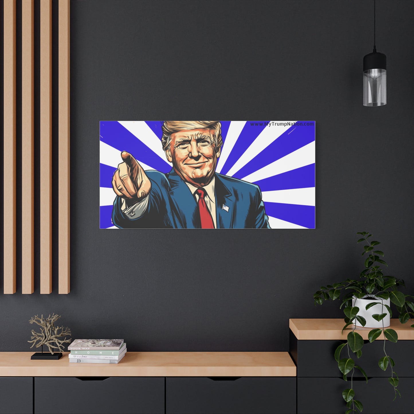 Political Canvas Art - Vintage Trump Design 12x8"