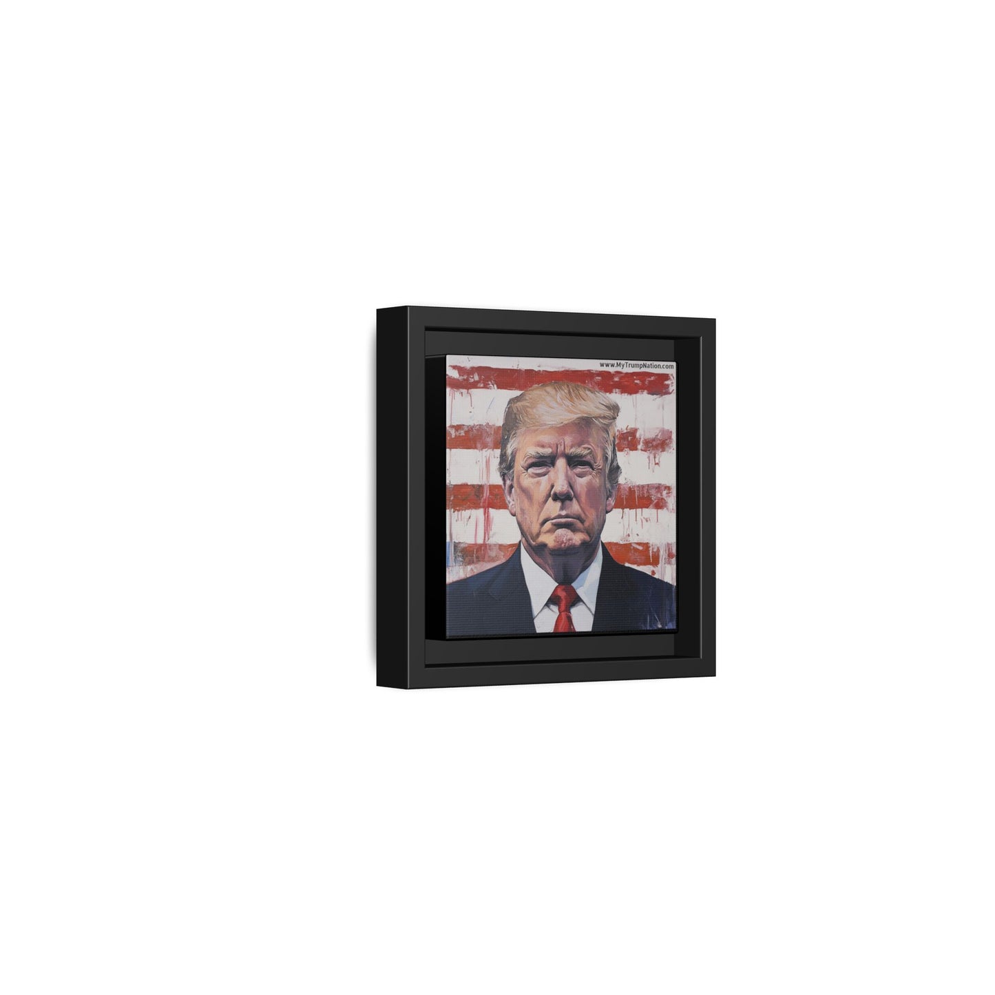 Patriotic Framed Canvas Art - Donald Trump Portrait