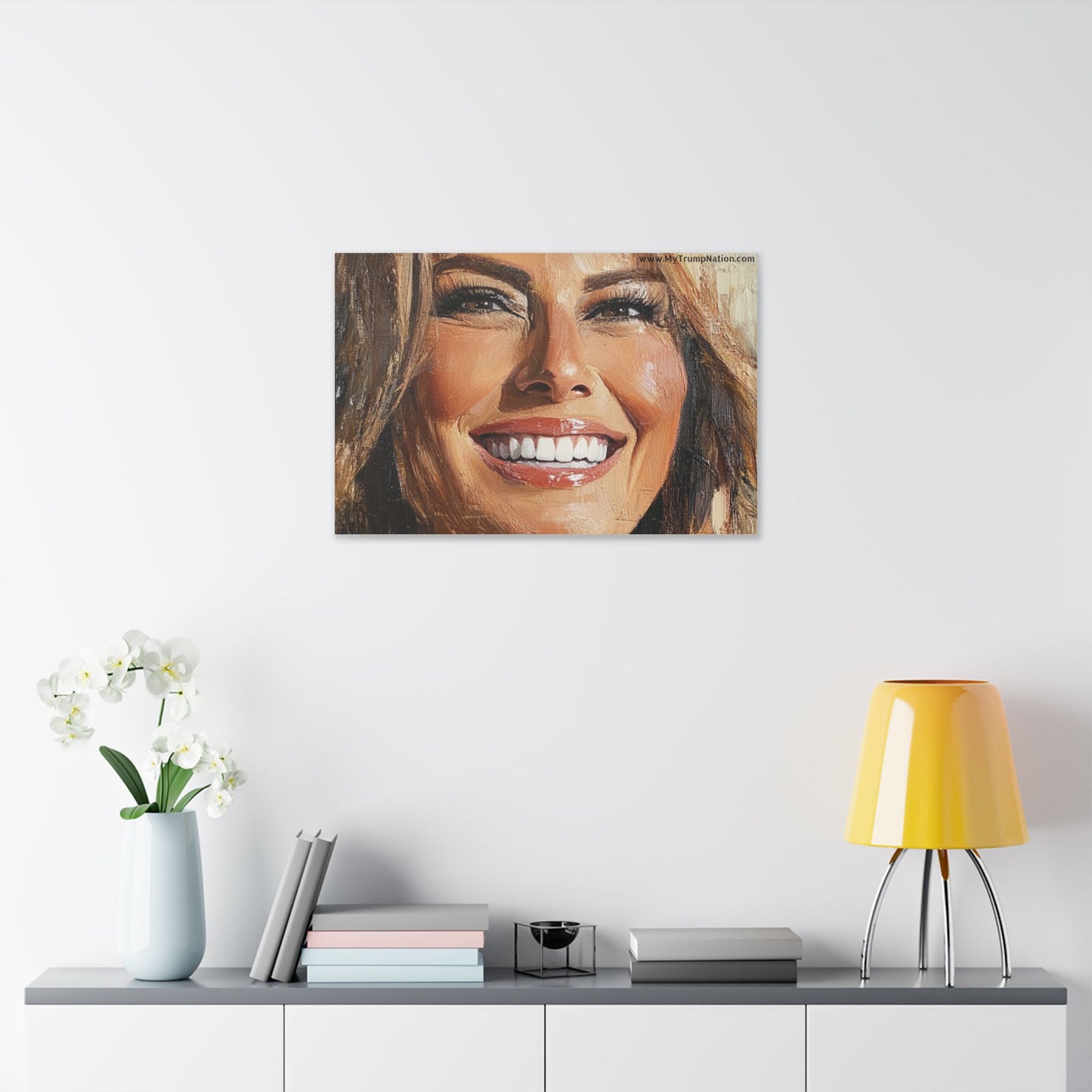 Melania Trump Smiling Portrait Canvas Art