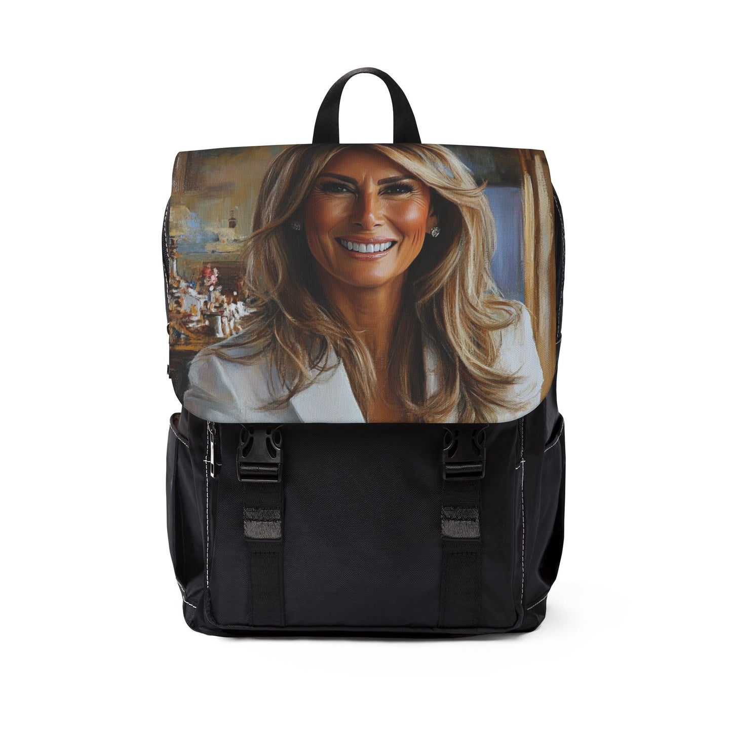 Stylish Unisex Casual Shoulder Backpack with Artistic Design