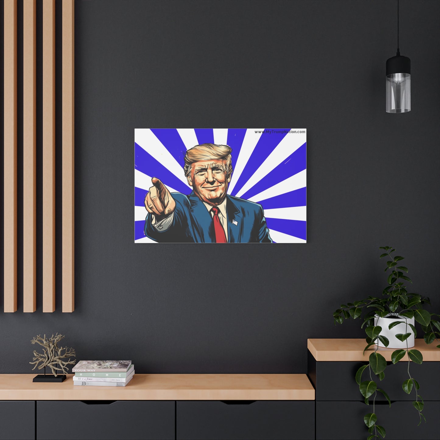 Political Canvas Art - Vintage Trump Design 12x8"