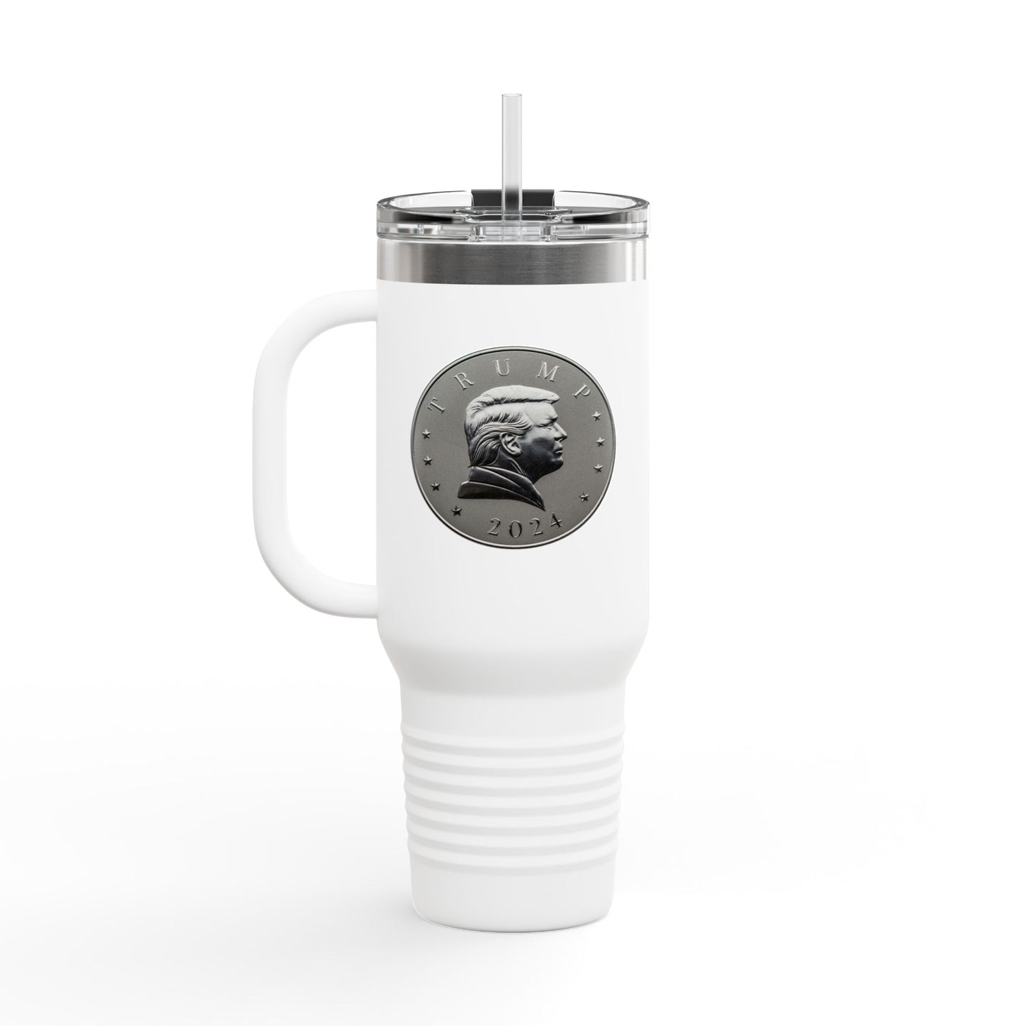 Patriotic Insulated Travel Mug - 40oz with American Flag Design