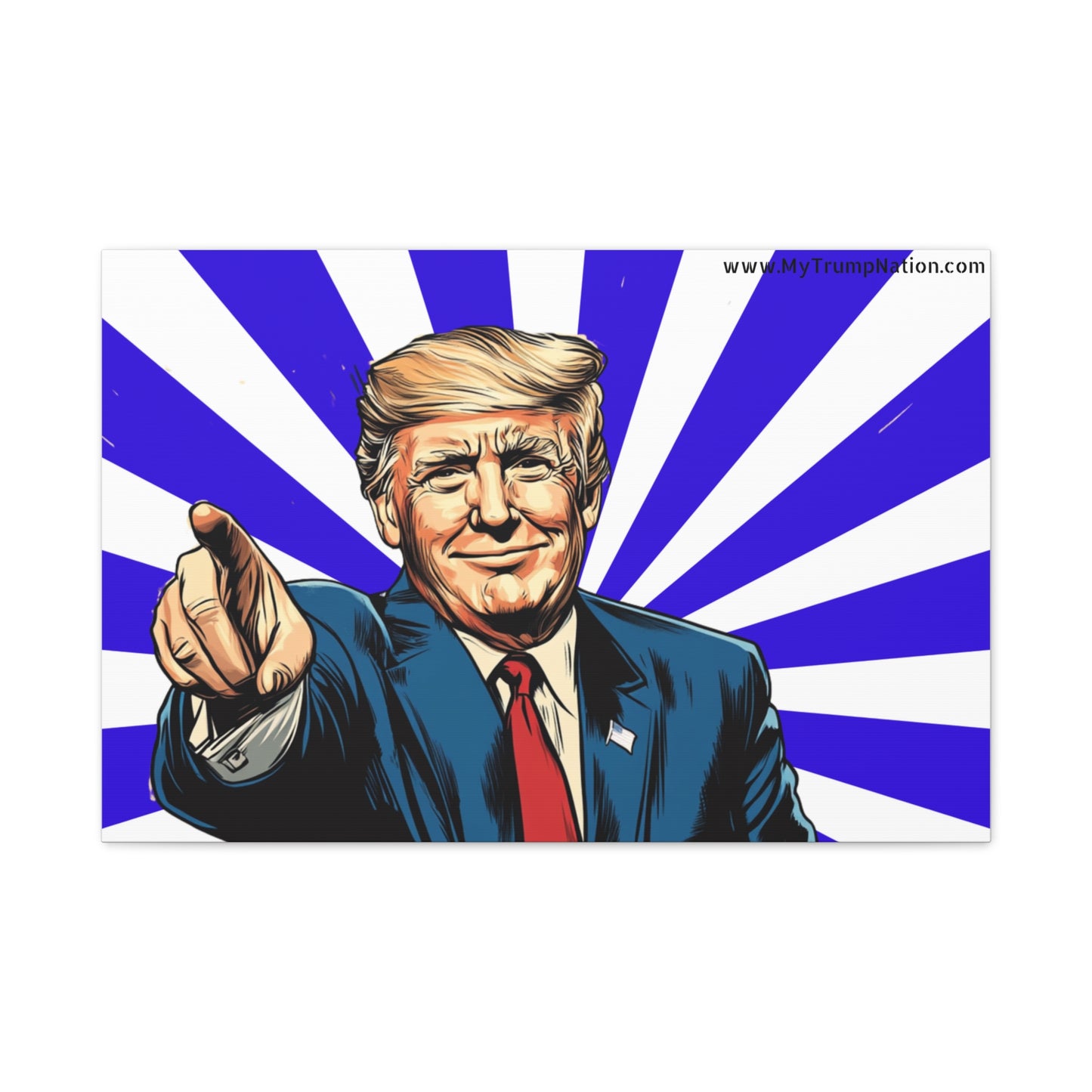 Political Canvas Art - Vintage Trump Design 12x8"