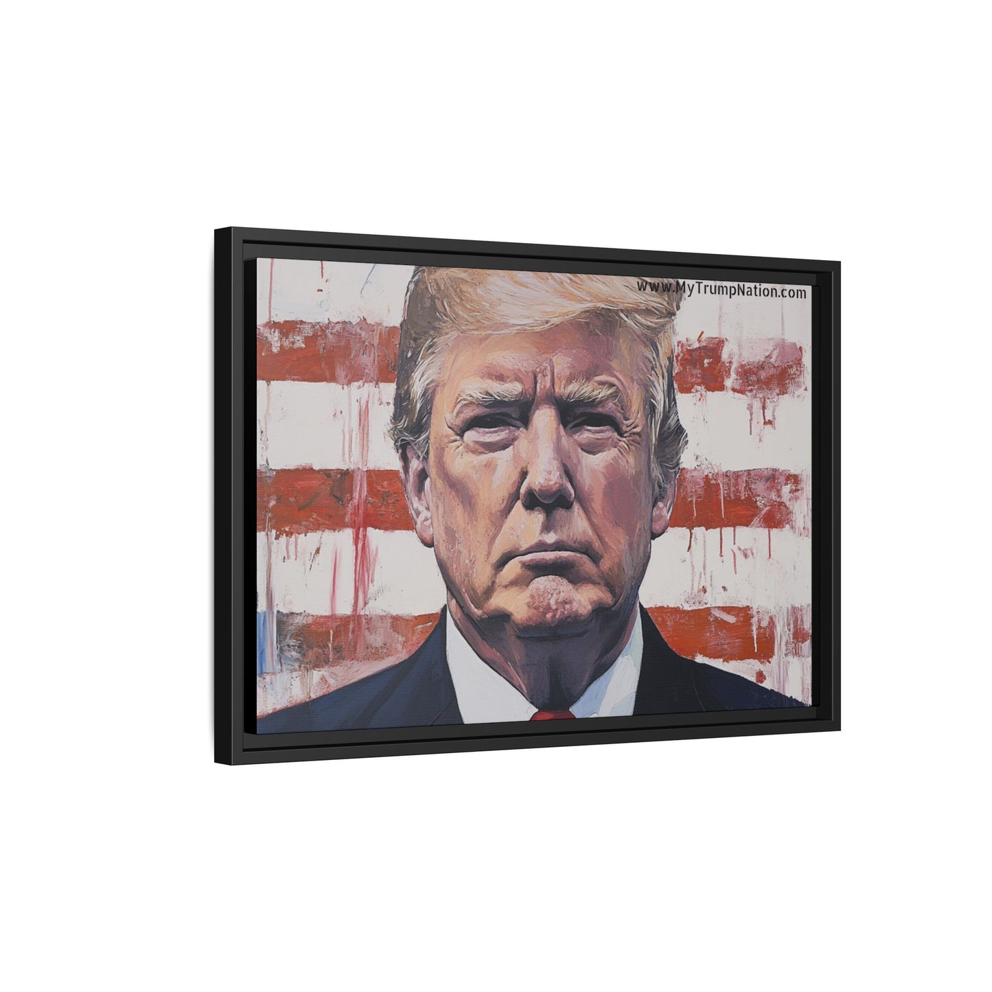 Patriotic Framed Canvas Art - Donald Trump Portrait