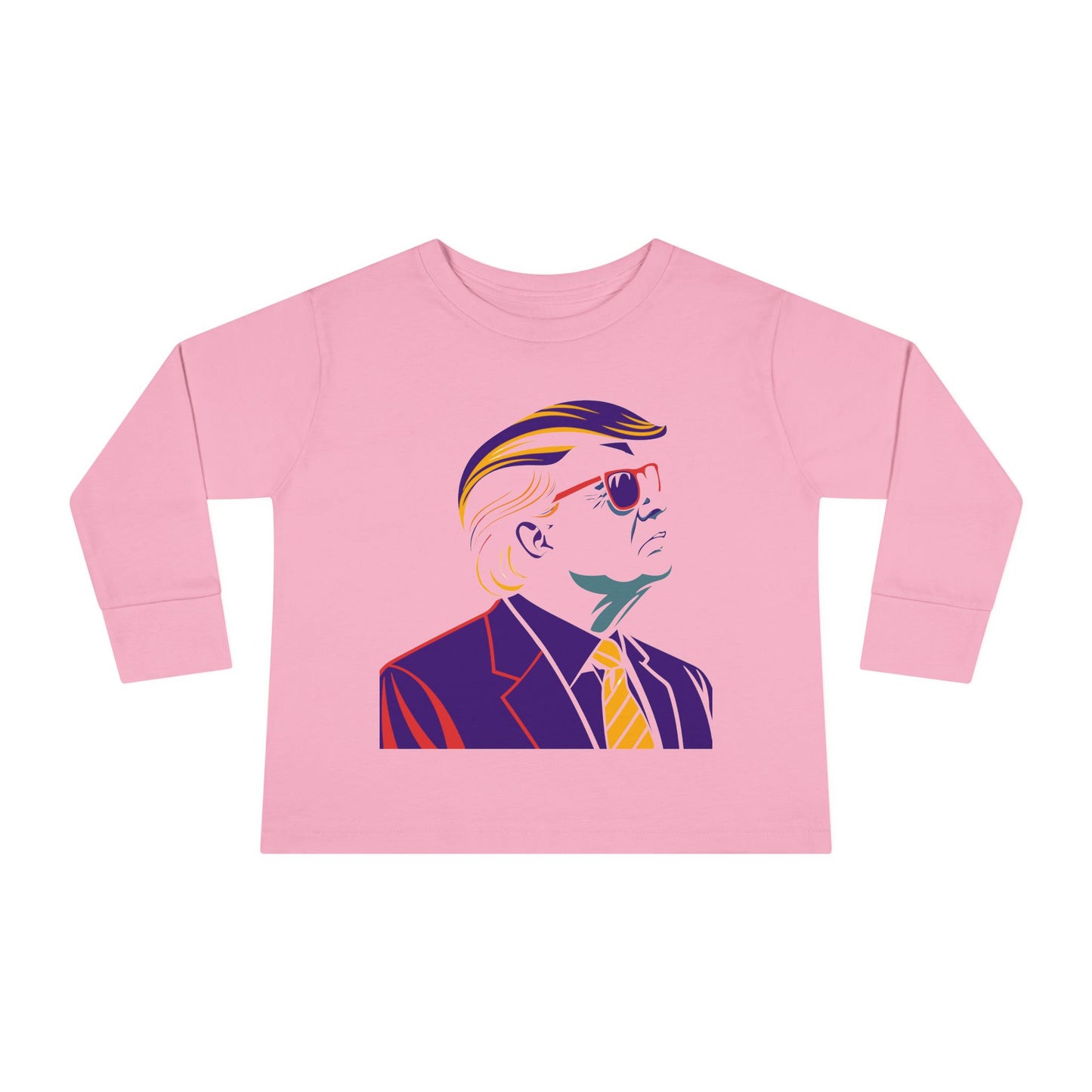 Toddler Long Sleeve Tee - Cool Political Kids Shirt with Sunglasses Design