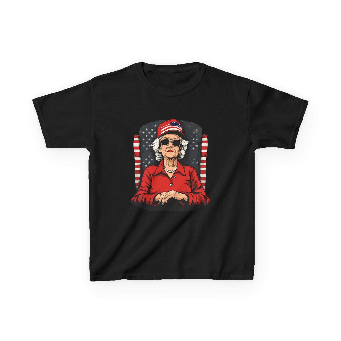 Patriotic Grandma Kids Heavy Cotton™ Tee - Fun Retro Style for Fourth of July Celebrations