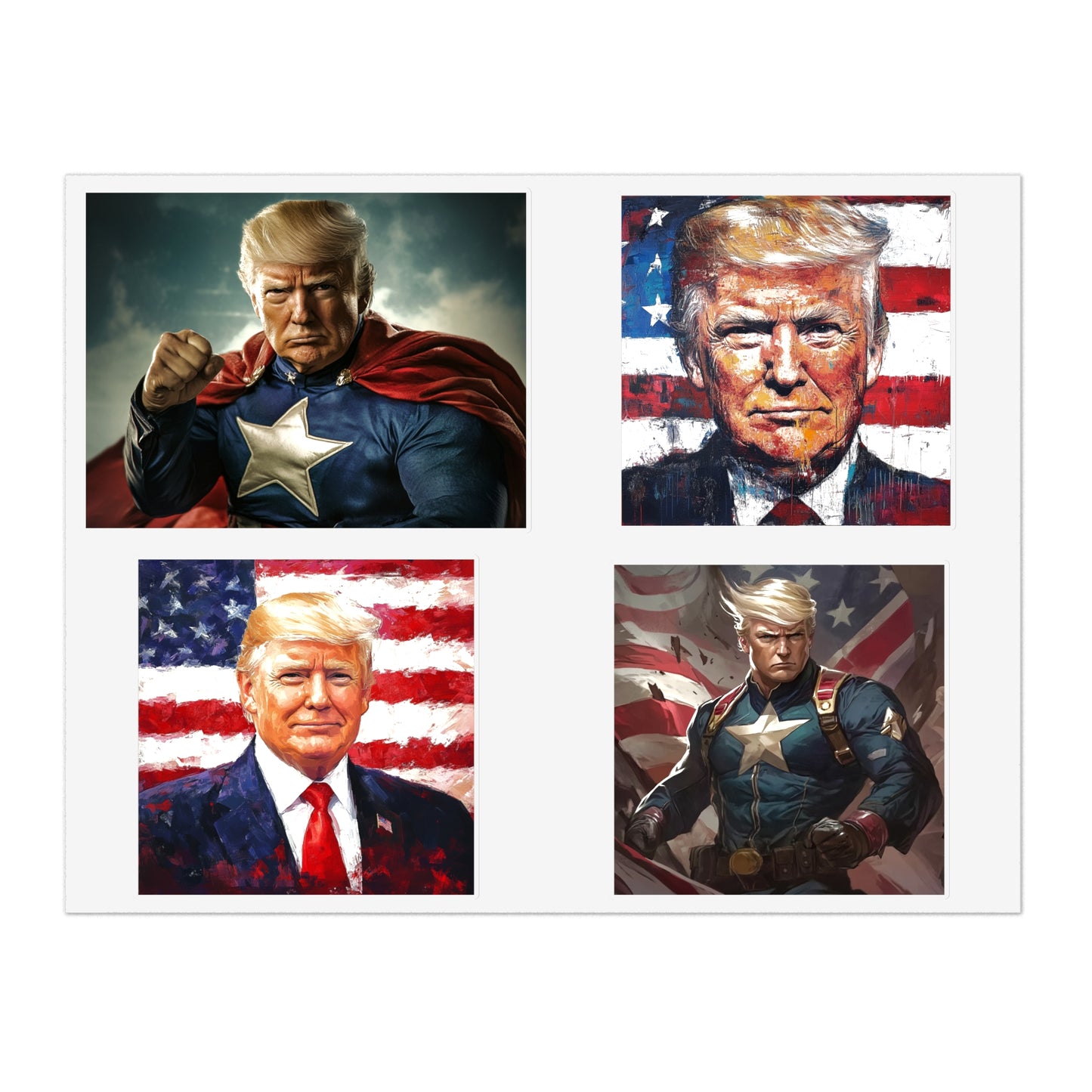 Donald Trump Patriotic Sticker Set, 10pcs