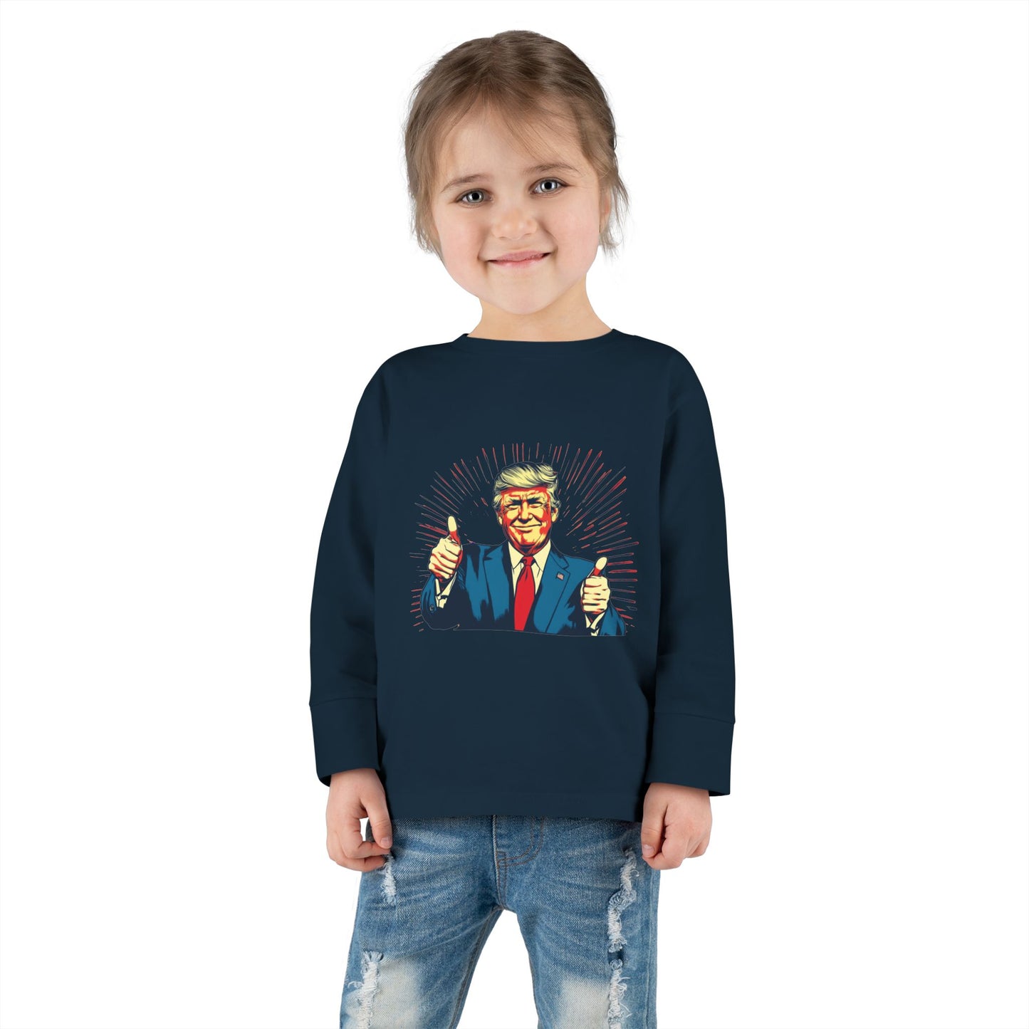 Toddler Long Sleeve Tee - "Best Grandma" Trump Design