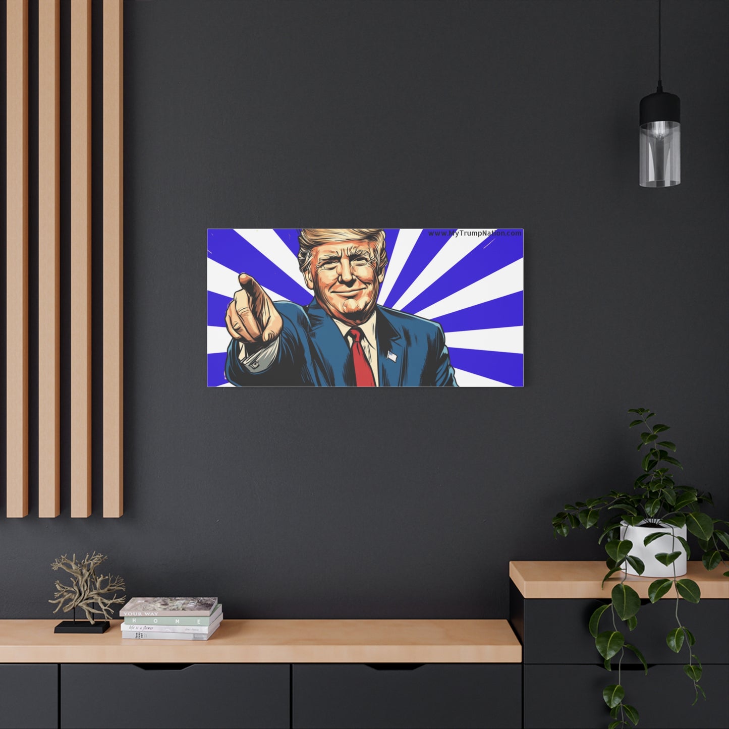 Political Canvas Art - Vintage Trump Design 12x8"