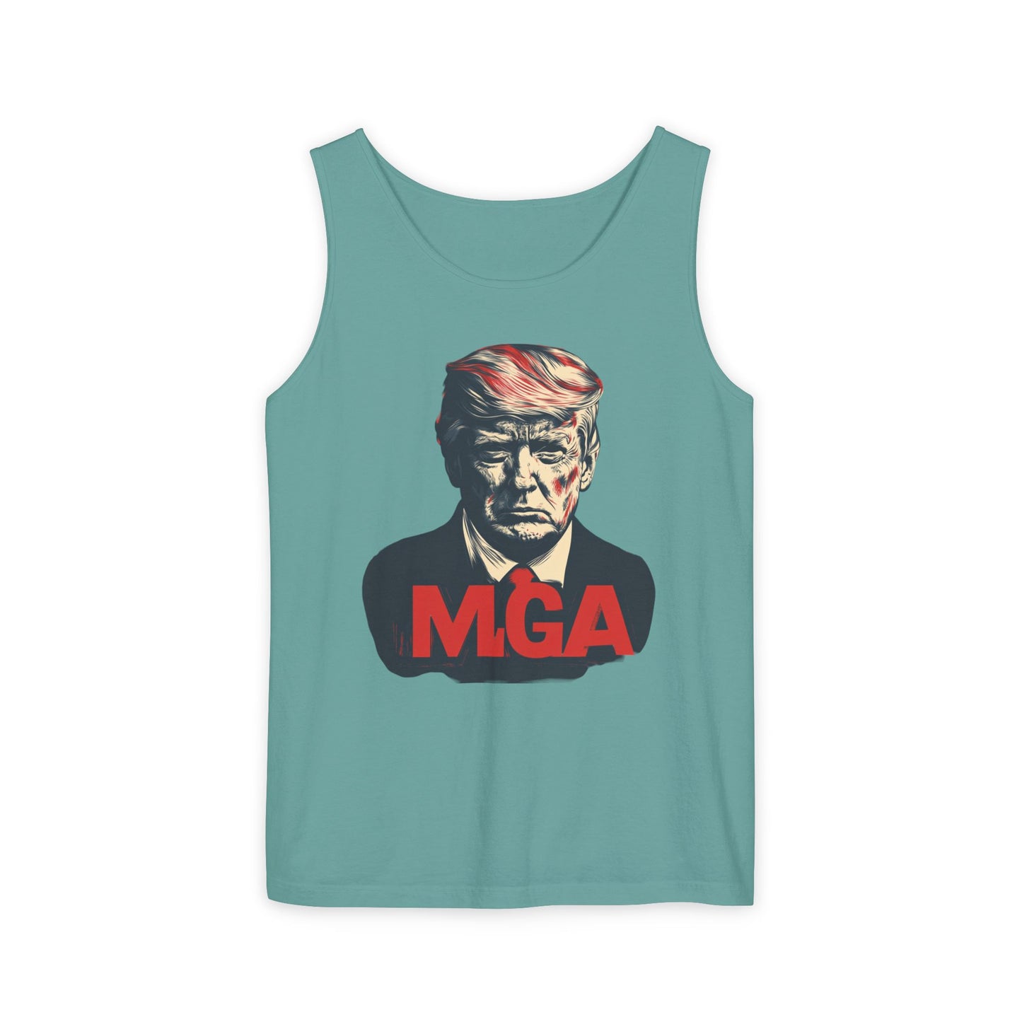 Unisex Garment-Dyed Tank Top - MAGA Graphic Tee for Political Enthusiasts