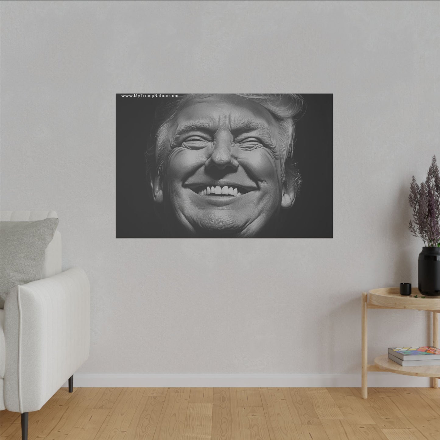 Donald Trump Black & White Canvas Art