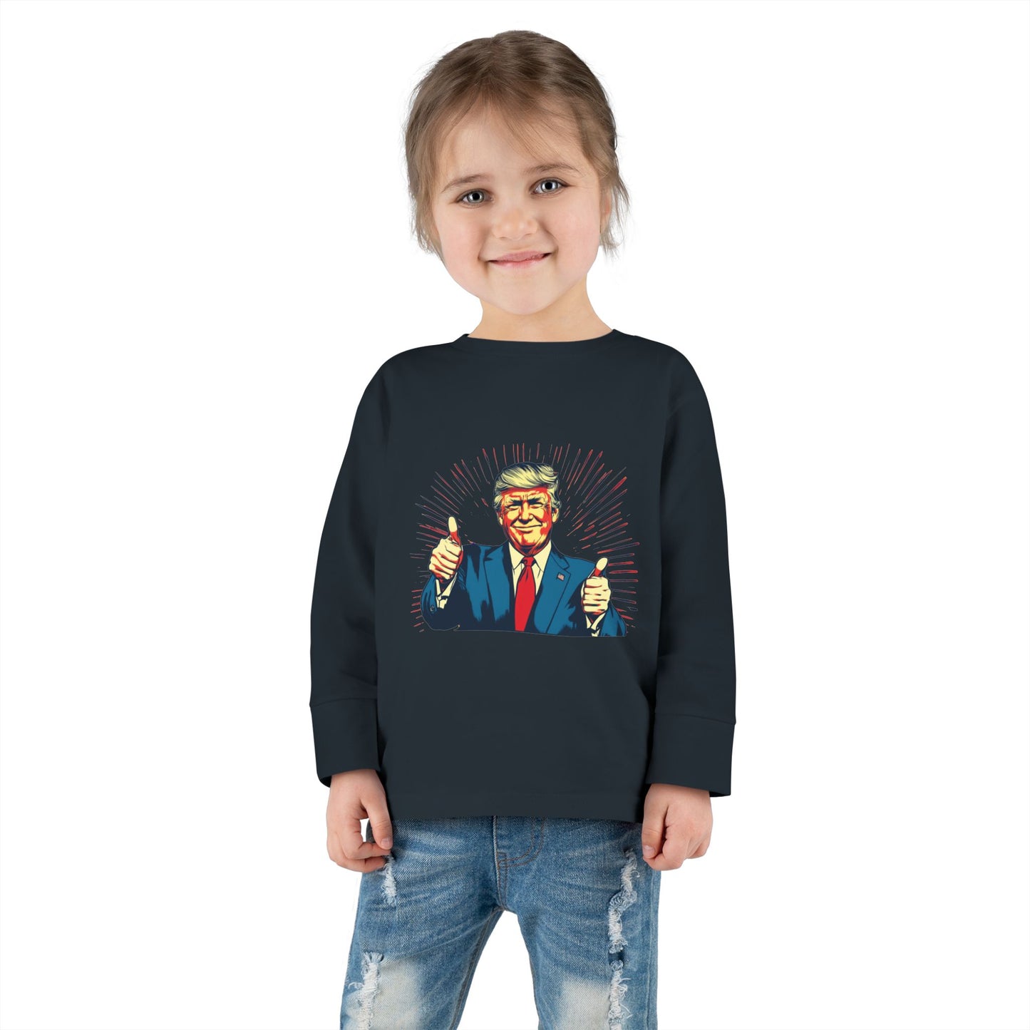 Toddler Long Sleeve Tee - "Best Grandma" Trump Design
