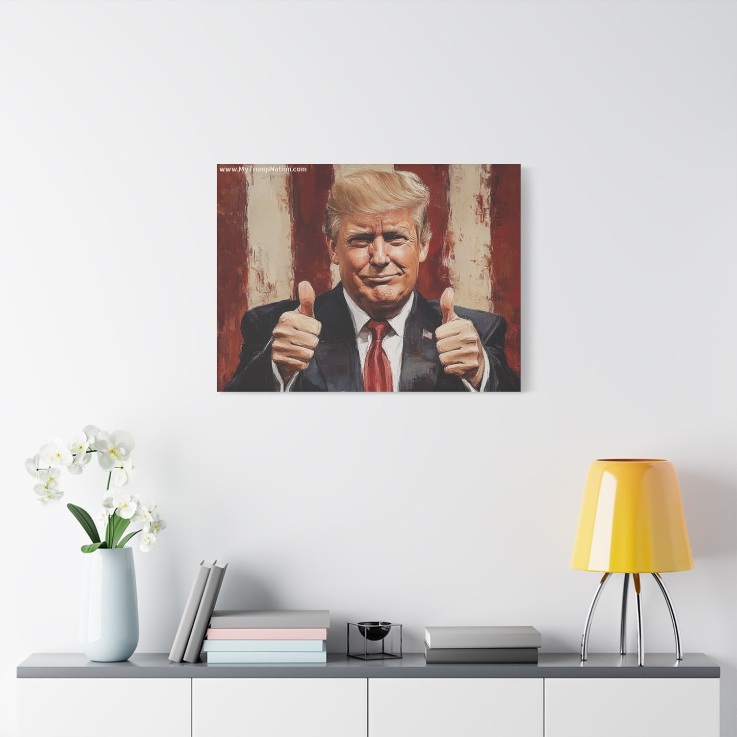 Patriotic Canvas Wall Art - Trump Thumbs Up